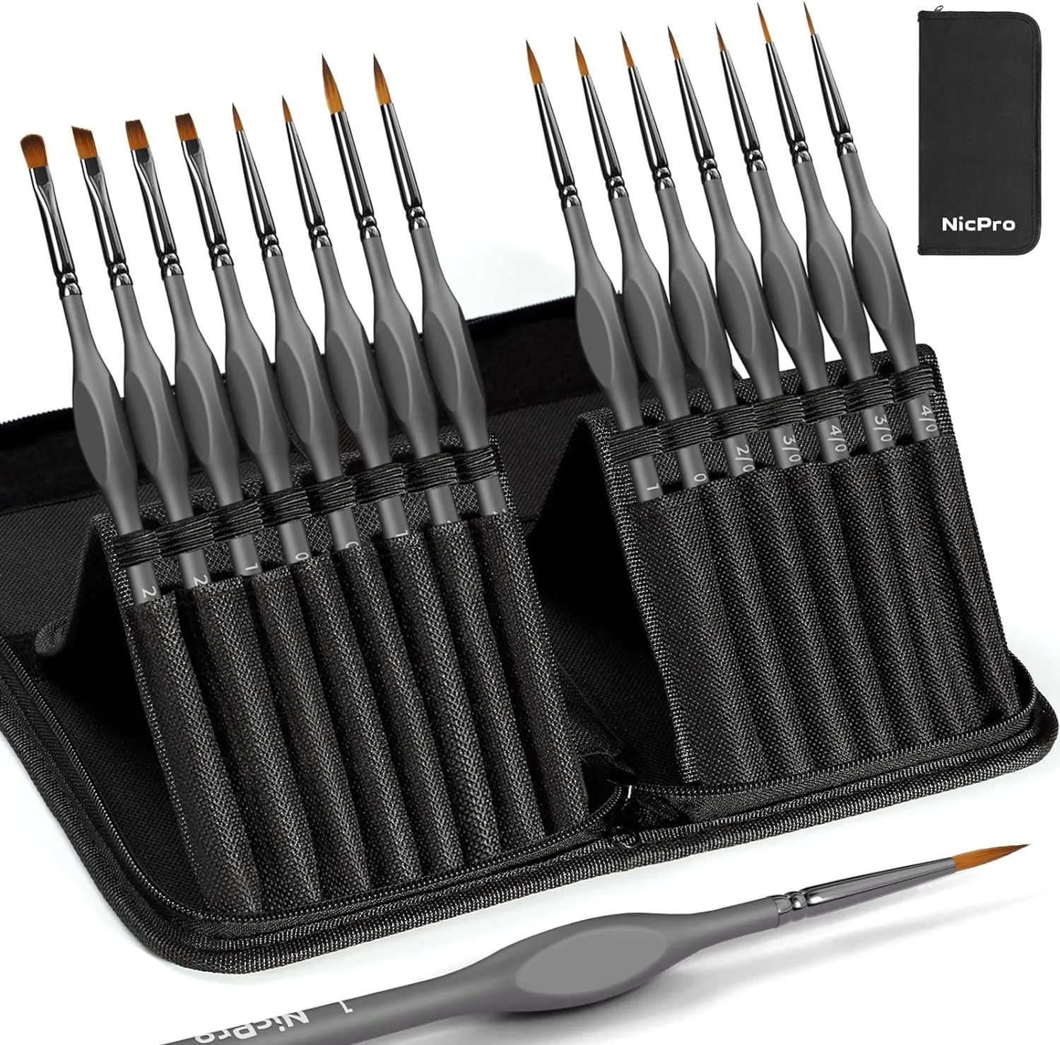 15 Pack Miniature Painting Set, Fine Detail Paint Brushes for Models, Acrylic Watercolor Oil, Ceramic, Shoe, Citadel, Art Figure Paint by Number - Thin Artist Kit Nylon Holder