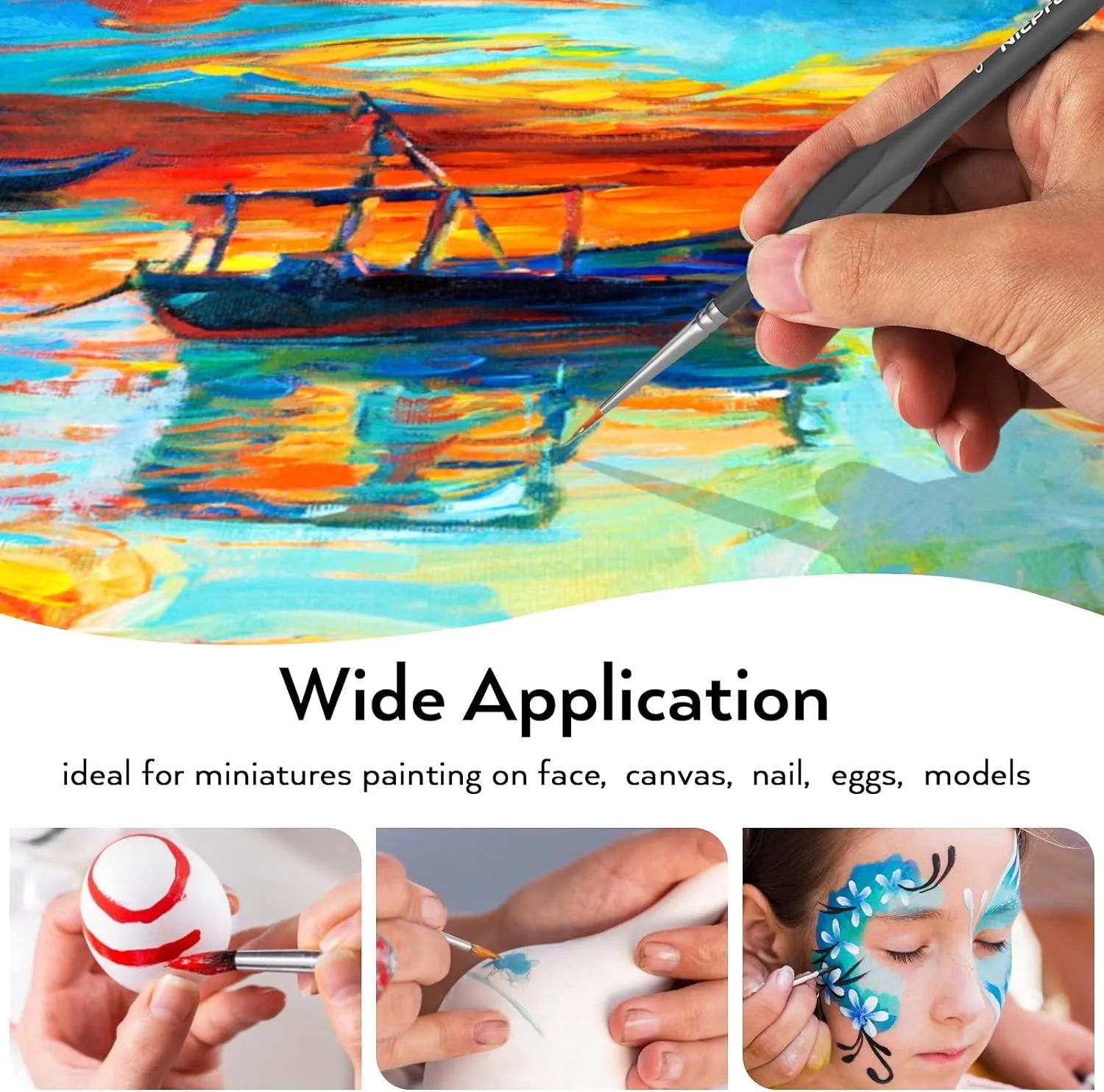15 Pack Miniature Painting Set, Fine Detail Paint Brushes for Models, Acrylic Watercolor Oil, Ceramic, Shoe, Citadel, Art Figure Paint by Number - Thin Artist Kit Nylon Holder