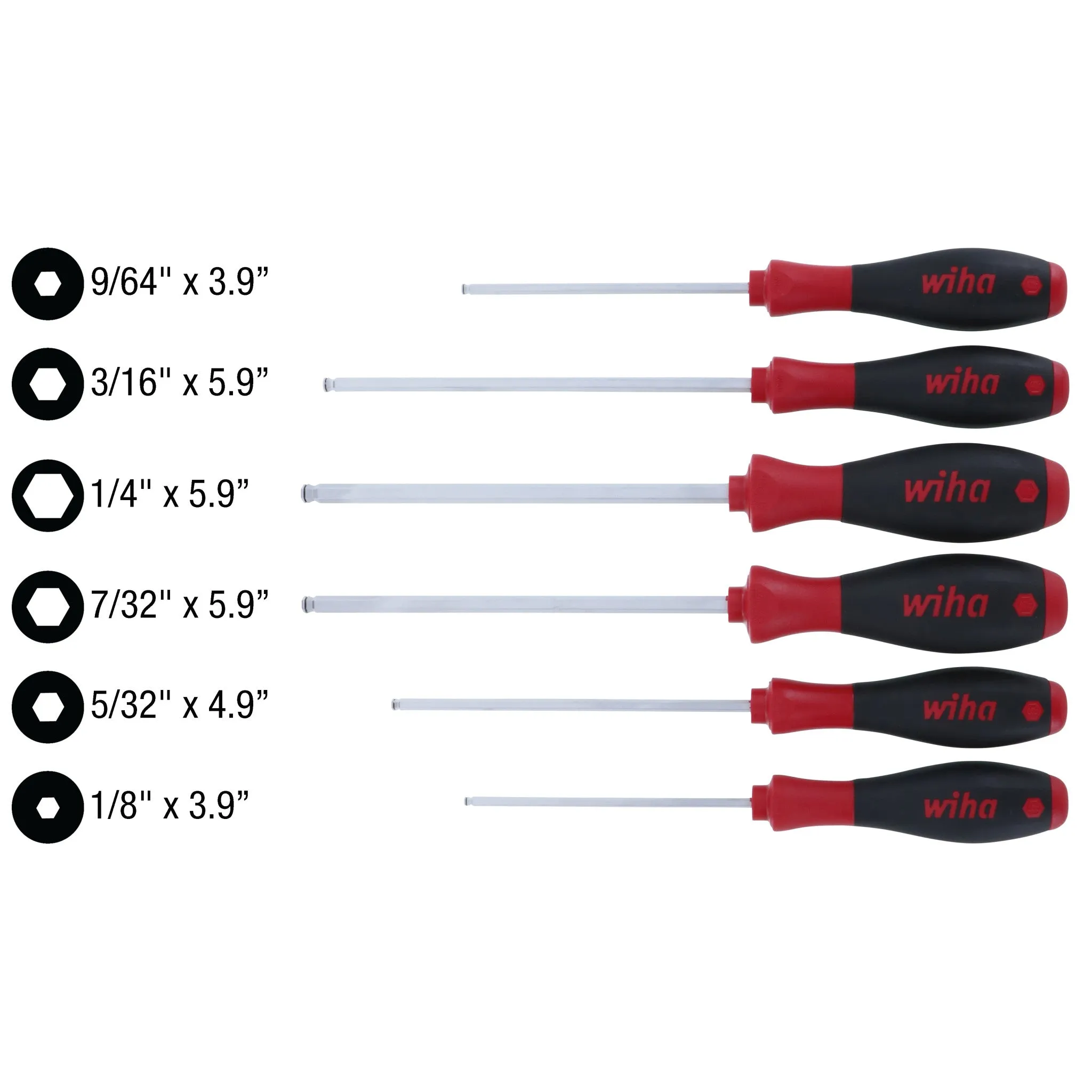 6 Piece SoftFinish MagicRing Ball End Screwdriver Set