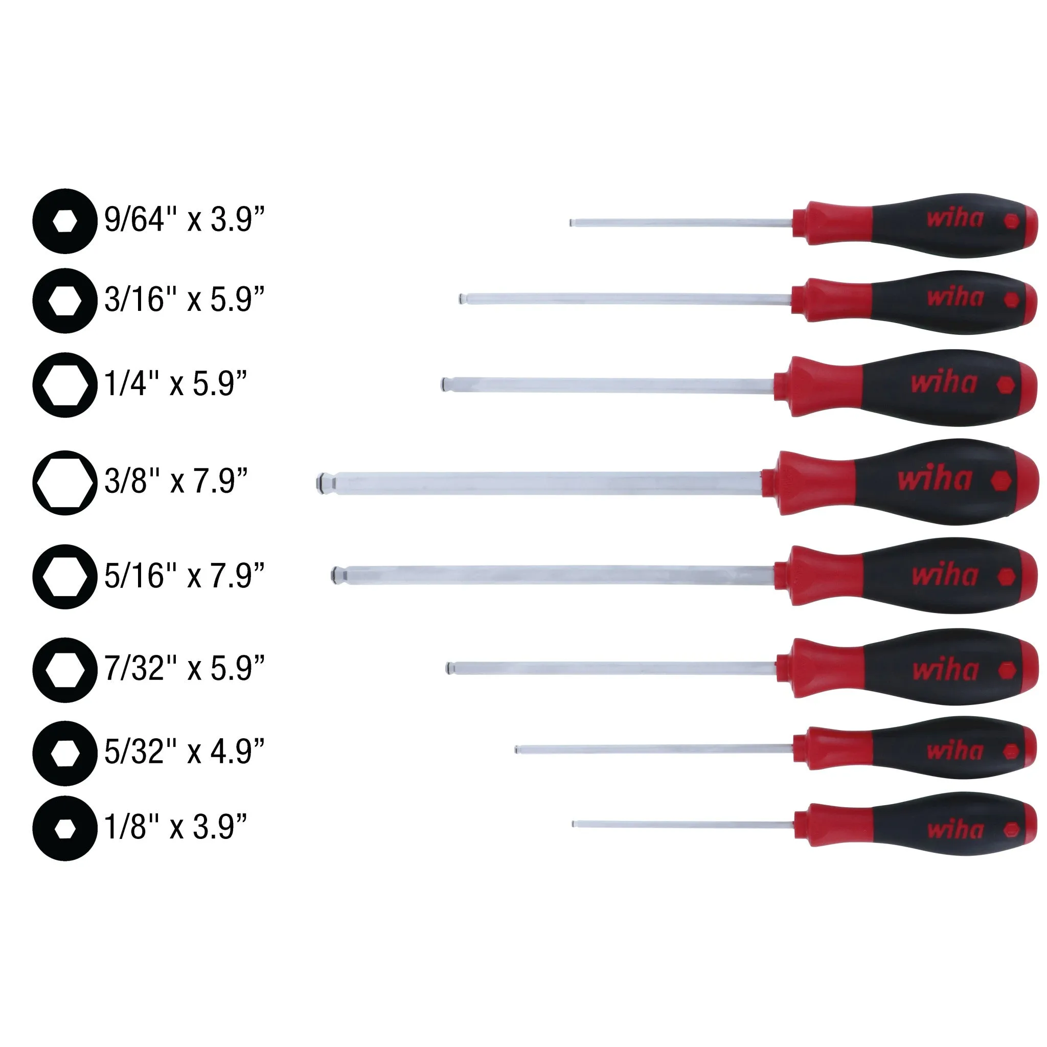 8 Piece SoftFinish MagicRing Ball End Screwdriver Set