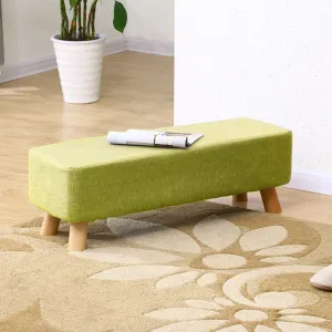 81cm Wide Rectangular Tofu-shaped Footrest with Solid Wooden Legs