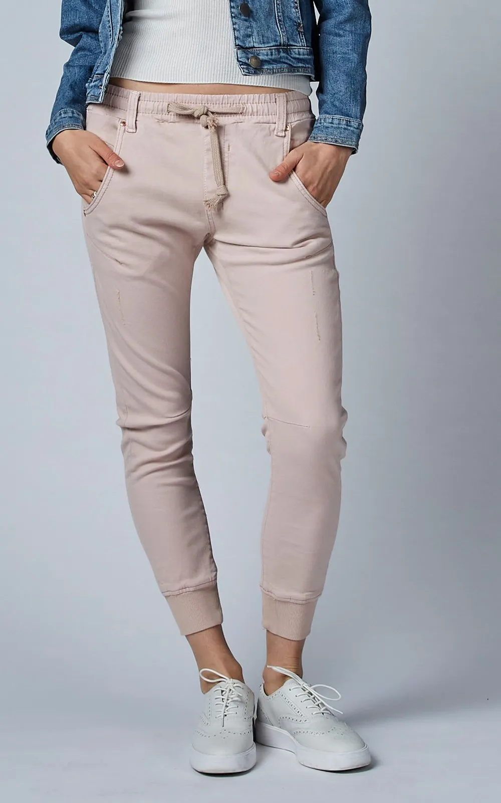 Active Denim Joggers - Rose Dust