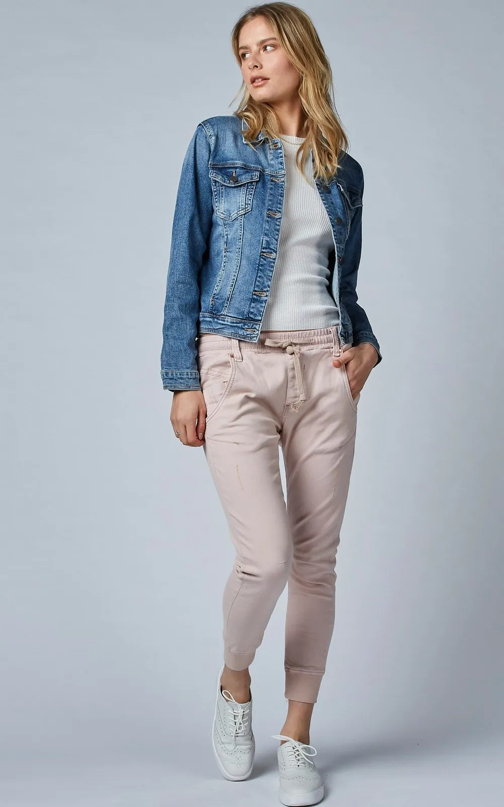 Active Denim Joggers - Rose Dust