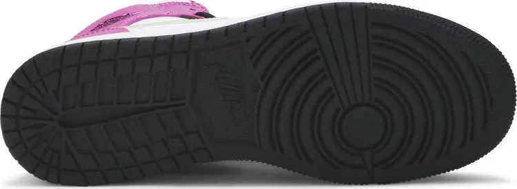 Air Jordan 1 Mid SE GS Cyber Active Fuchsia sneakers, white