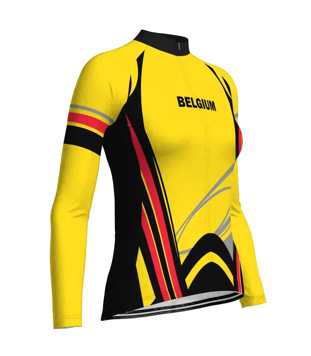 Belgium Long Sleeve Cycling Jersey for Women