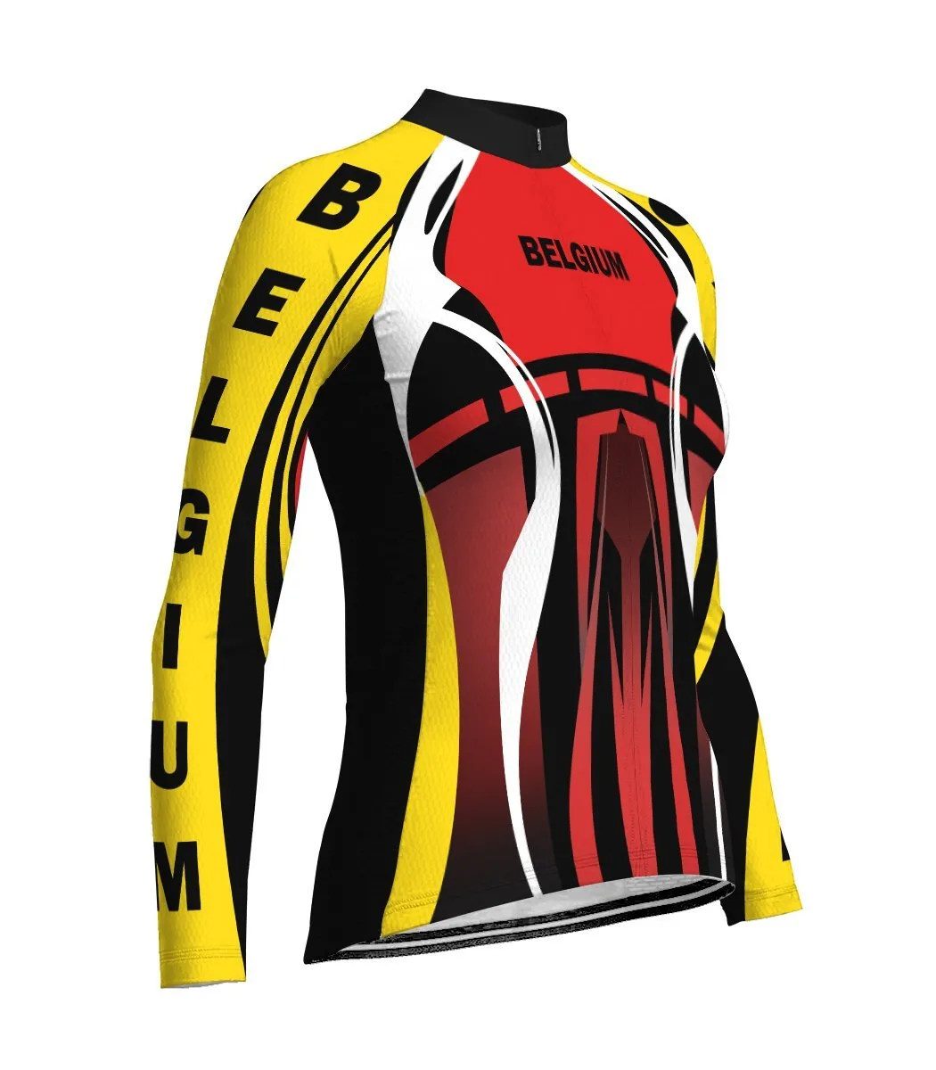 Belgium Long Sleeve Cycling Jersey for Women