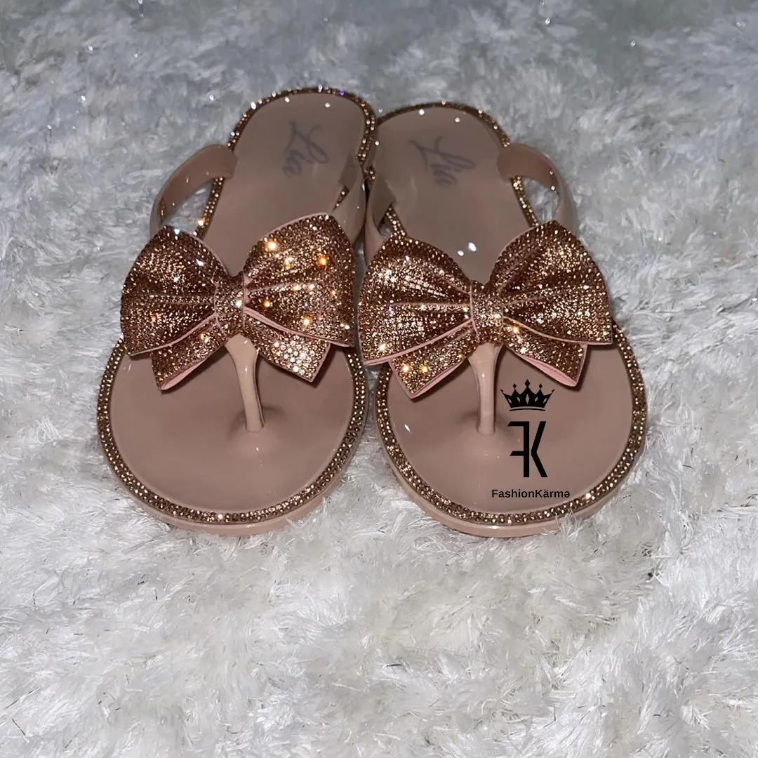 Bella Rhinestone Sandals - Beige