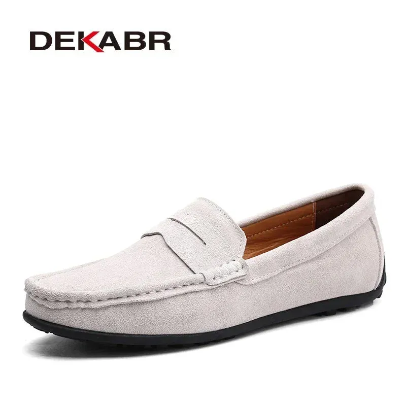 Big Size  Men Loafers Real Leather Fashion Boat Shoes