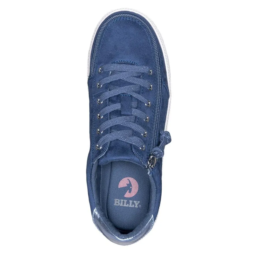 Billy Footwear (Womens) - Low Top Steel Blue Faux Suede Shoes CLEARANCE