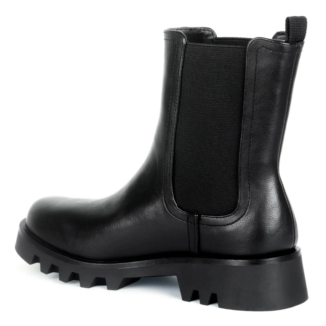 Black Chunky Chelsea Boots