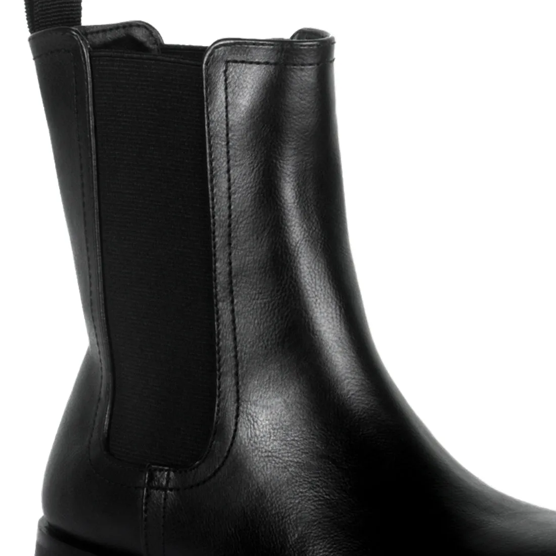 Black Chunky Chelsea Boots