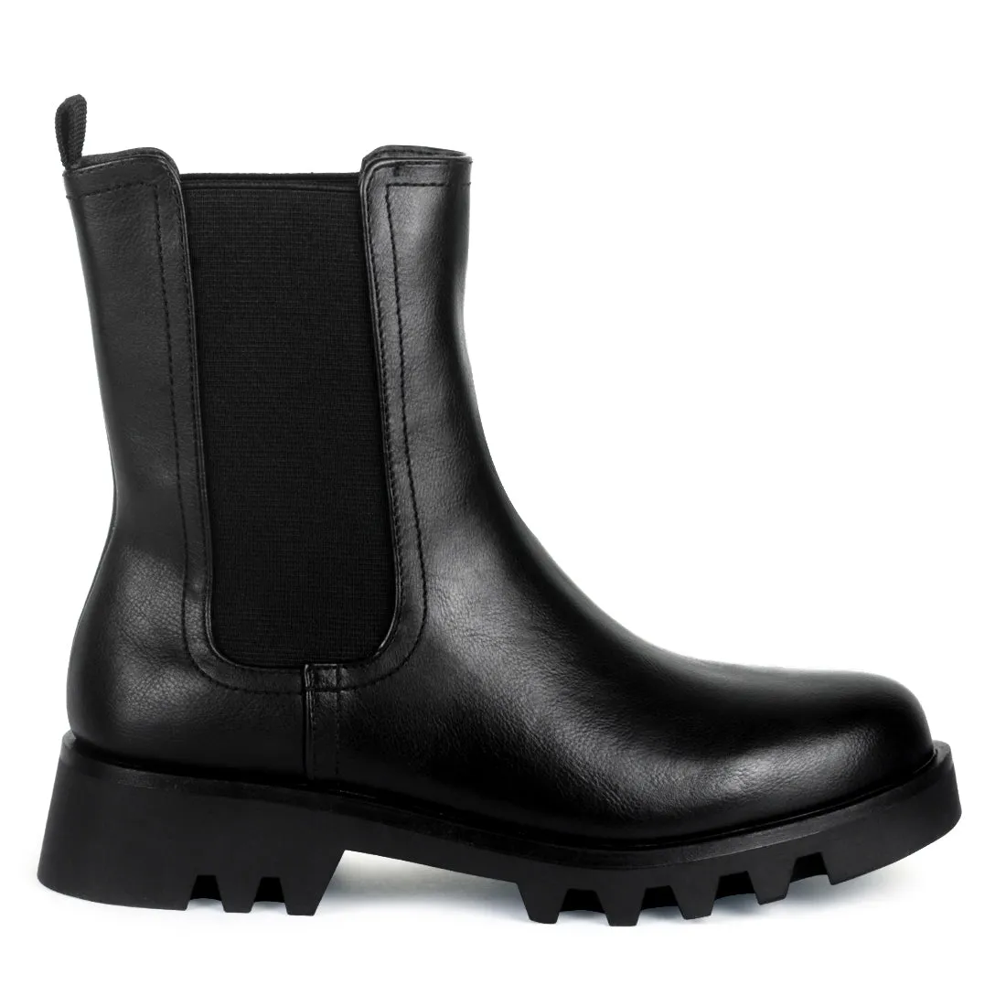 Black Chunky Chelsea Boots