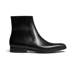 Bottine zippée West [homme cuir lisse noir]