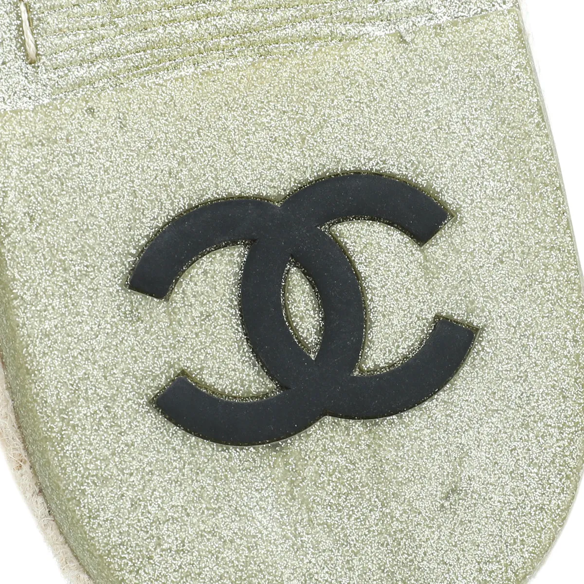 Chanel Metallic Gold CC Flat Espadrille 38.5