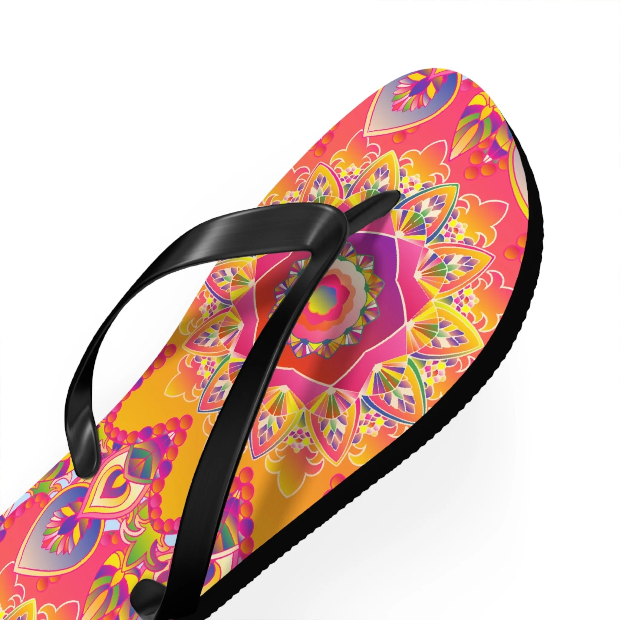 Colorful Mandala Beach Flip Flops