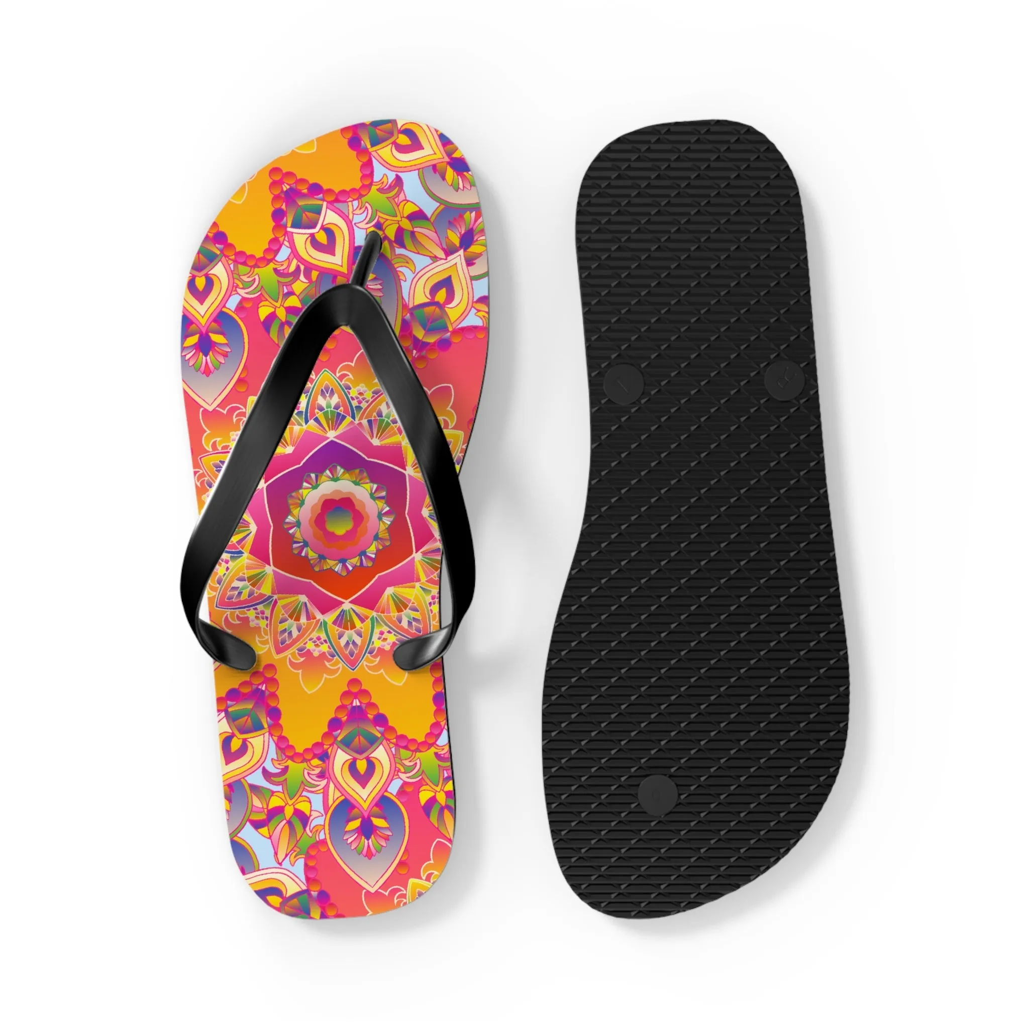 Colorful Mandala Beach Flip Flops
