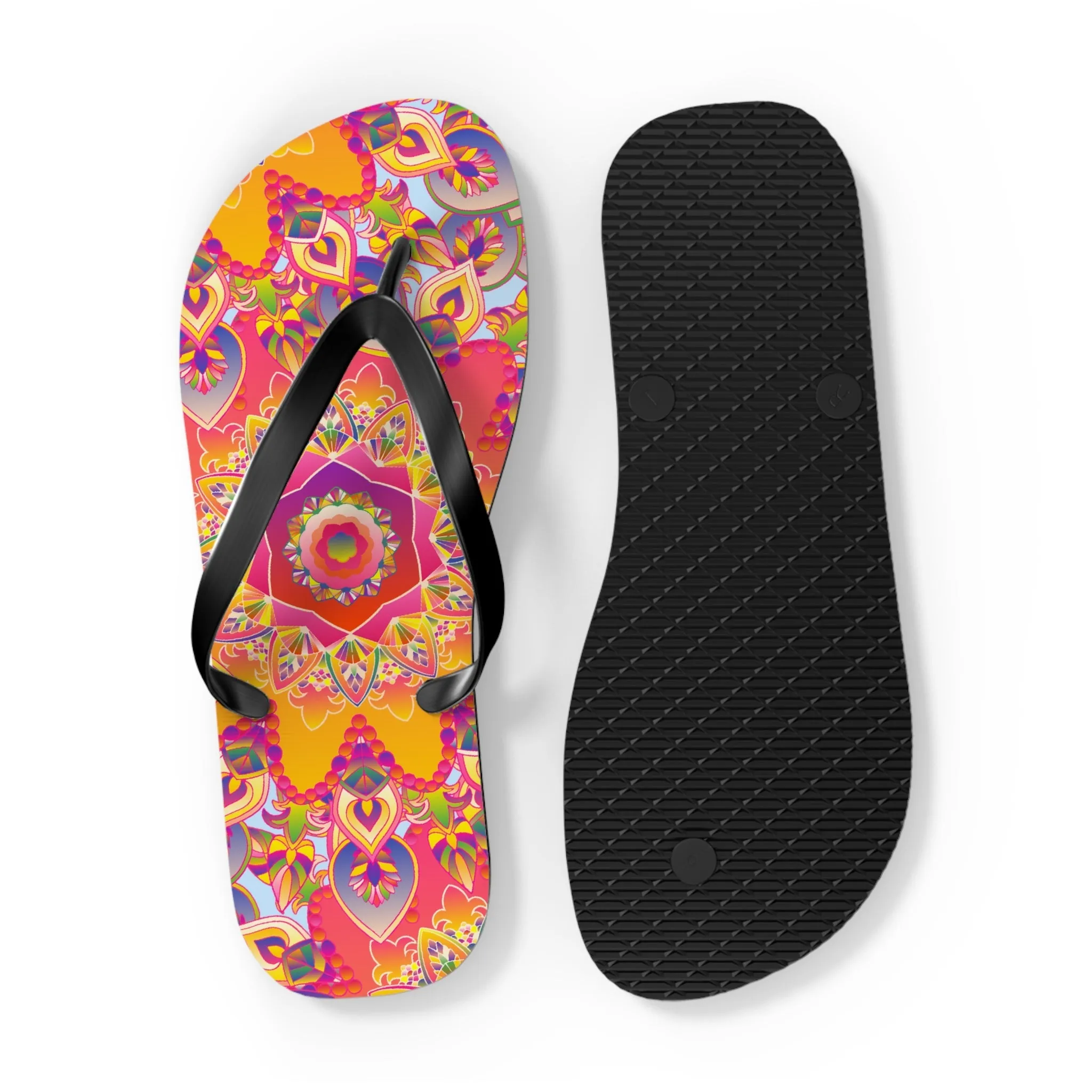 Colorful Mandala Beach Flip Flops