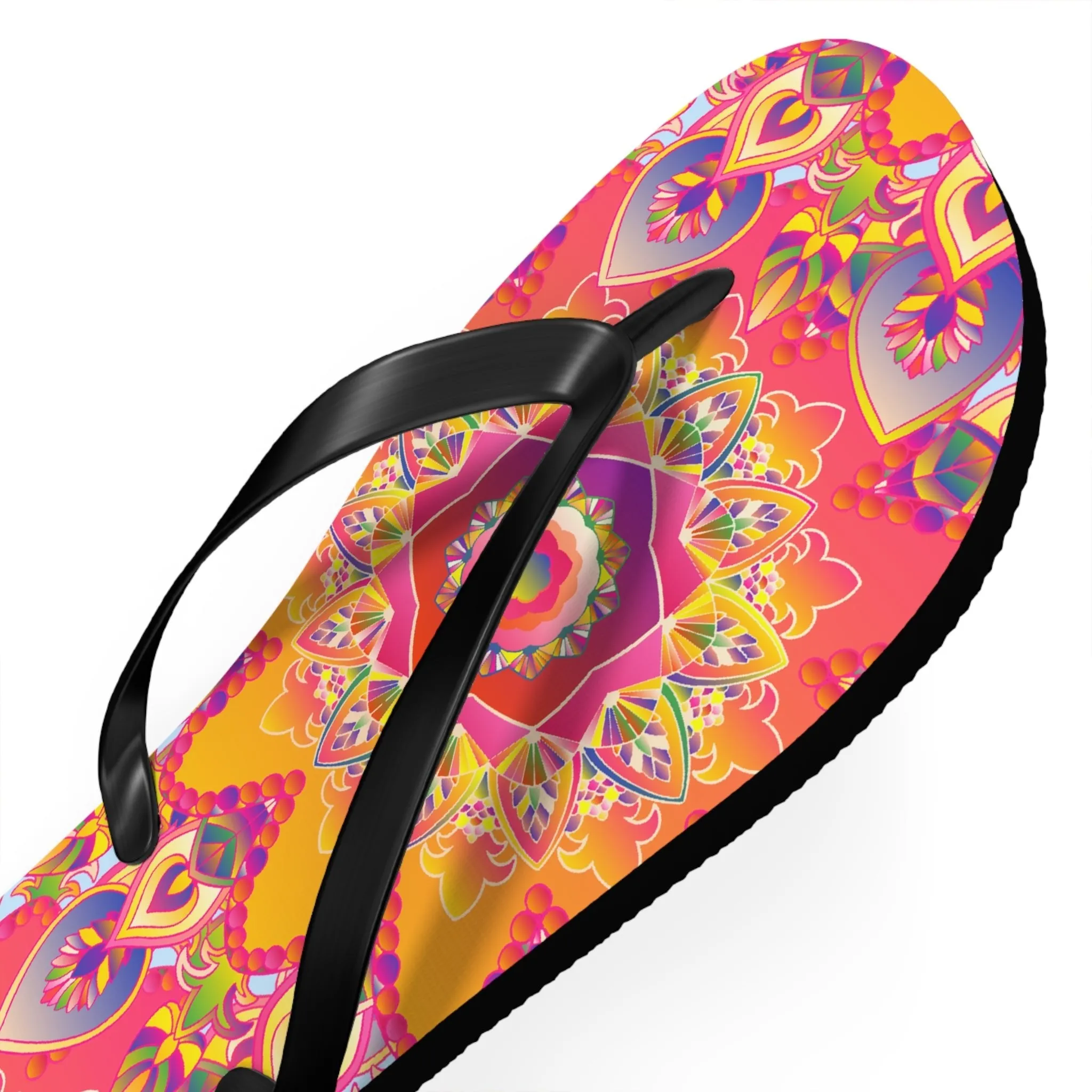 Colorful Mandala Beach Flip Flops