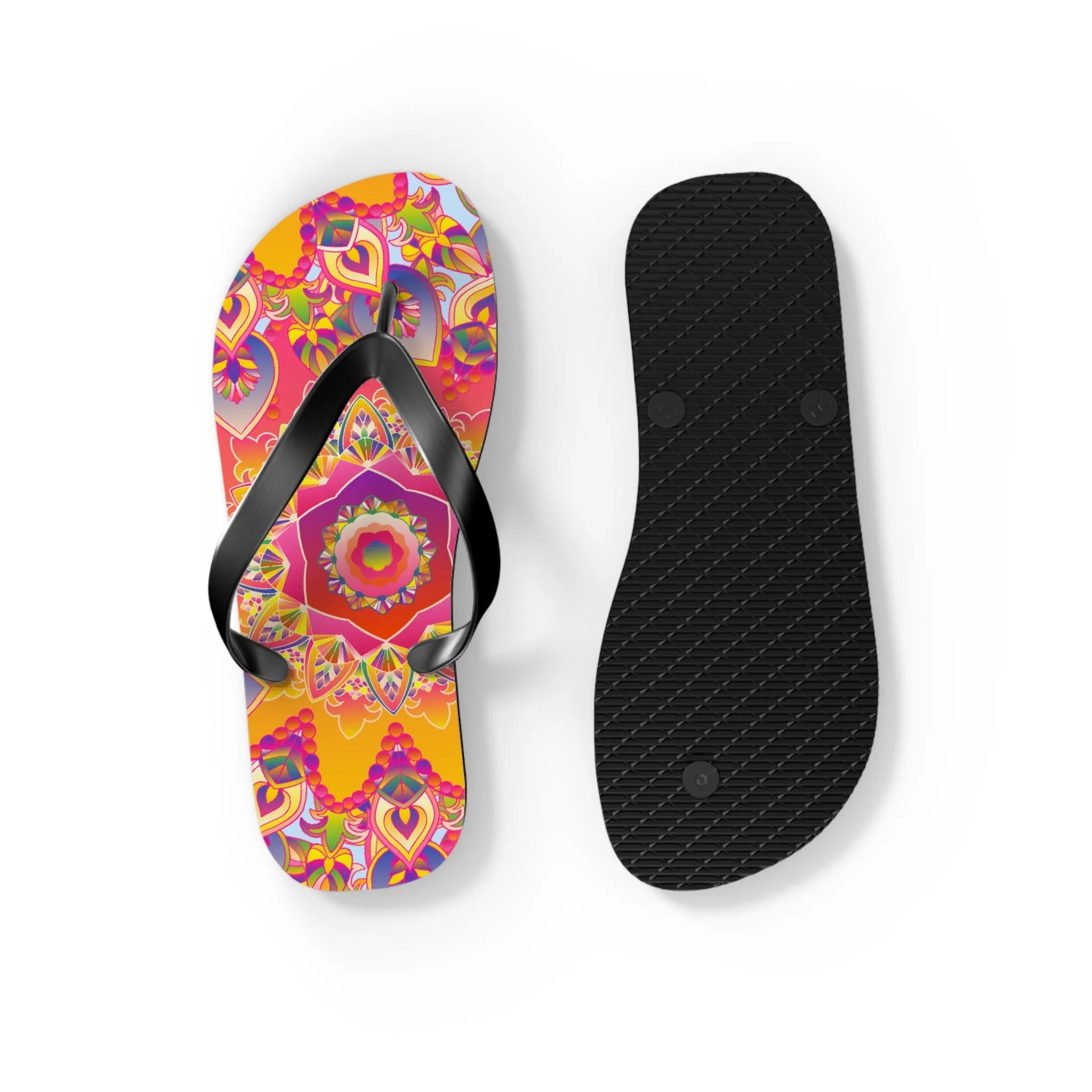 Colorful Mandala Beach Flip Flops