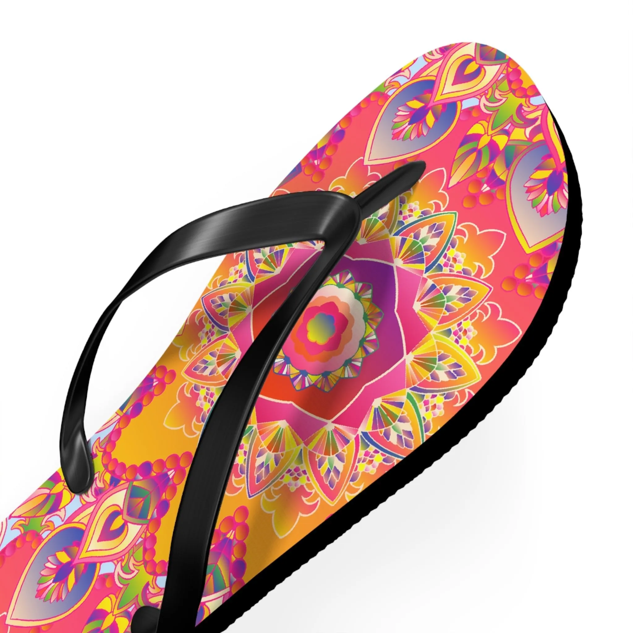 Colorful Mandala Beach Flip Flops