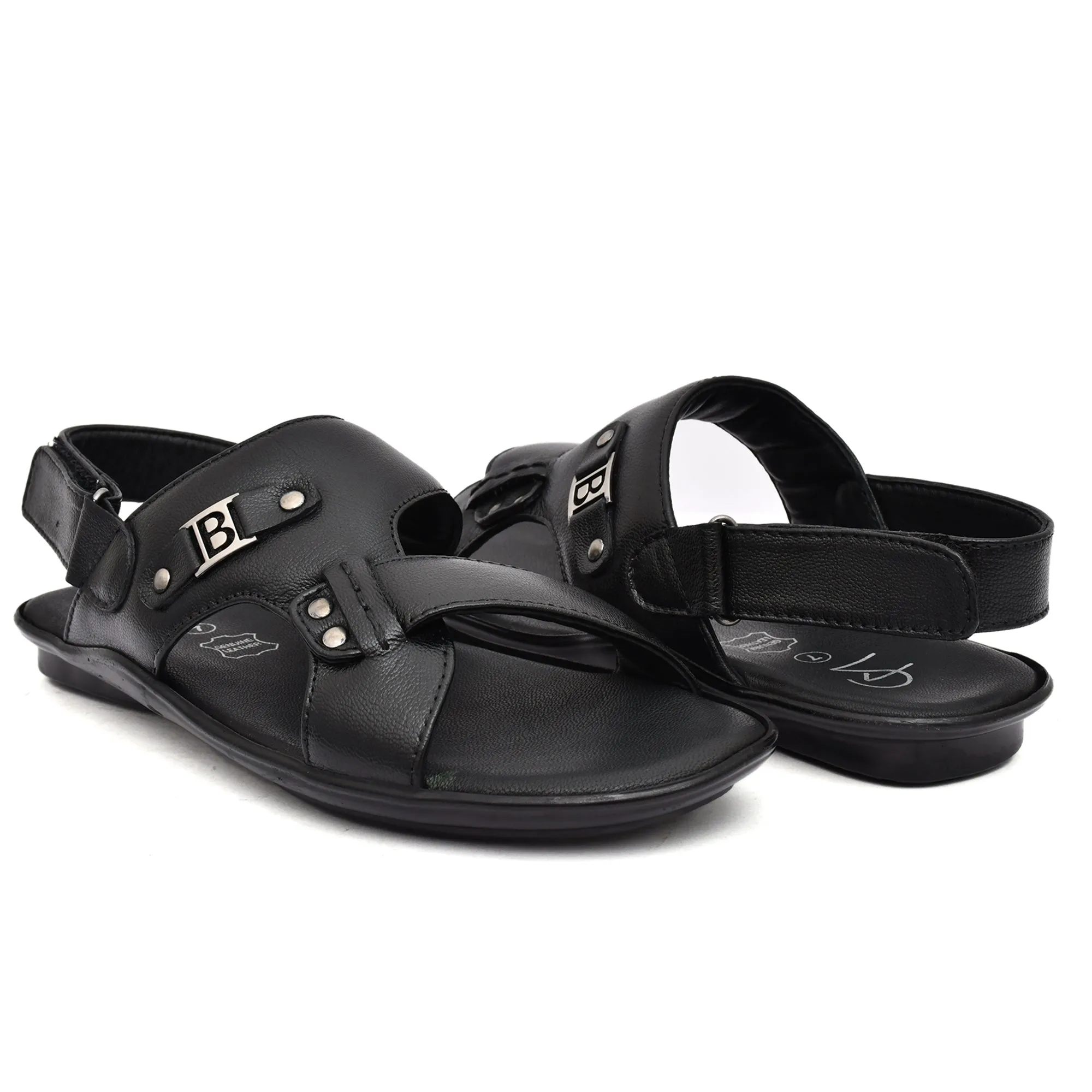 Comfortable &amp; Stylish Black Leather Sandals by Country Maddox