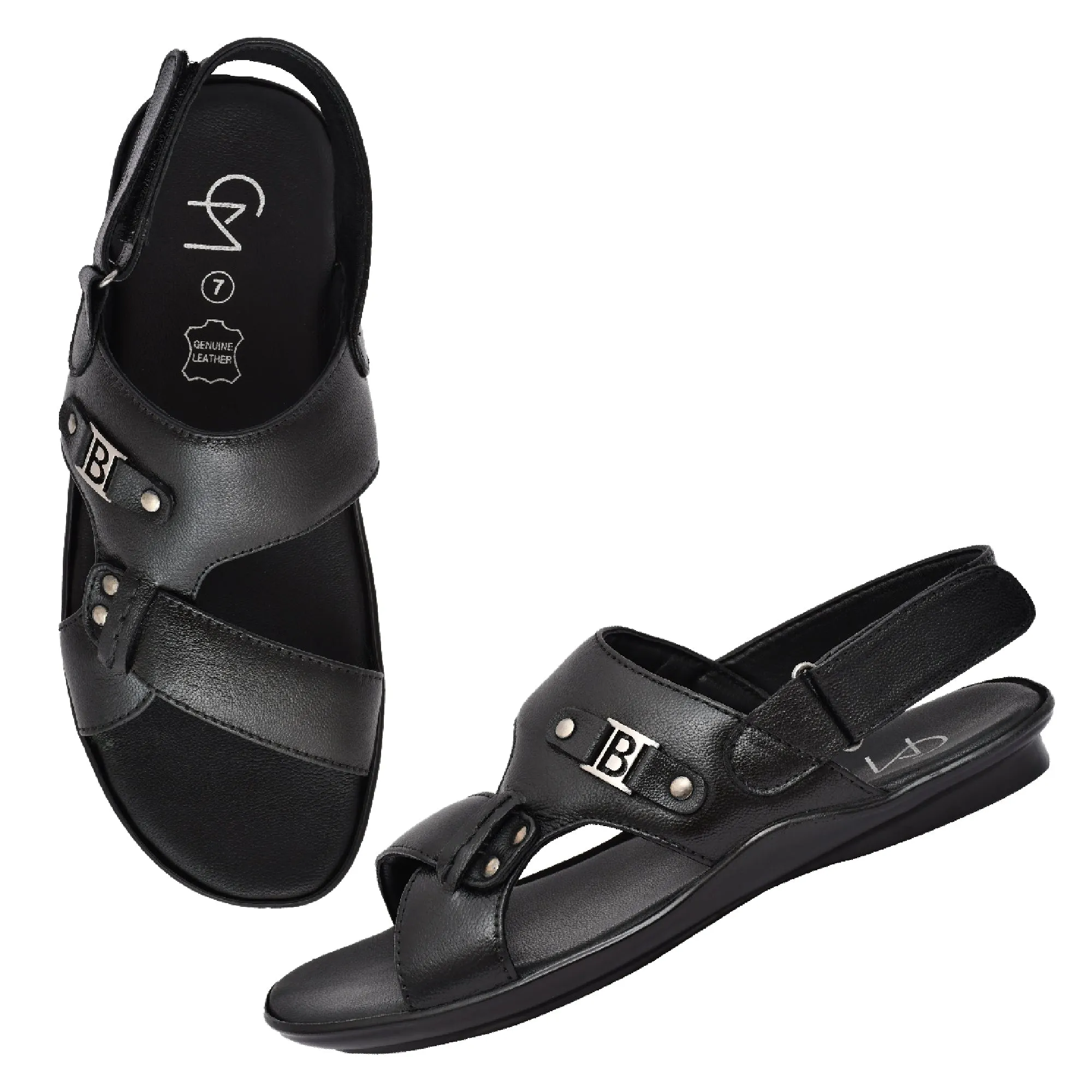 Comfortable &amp; Stylish Black Leather Sandals by Country Maddox