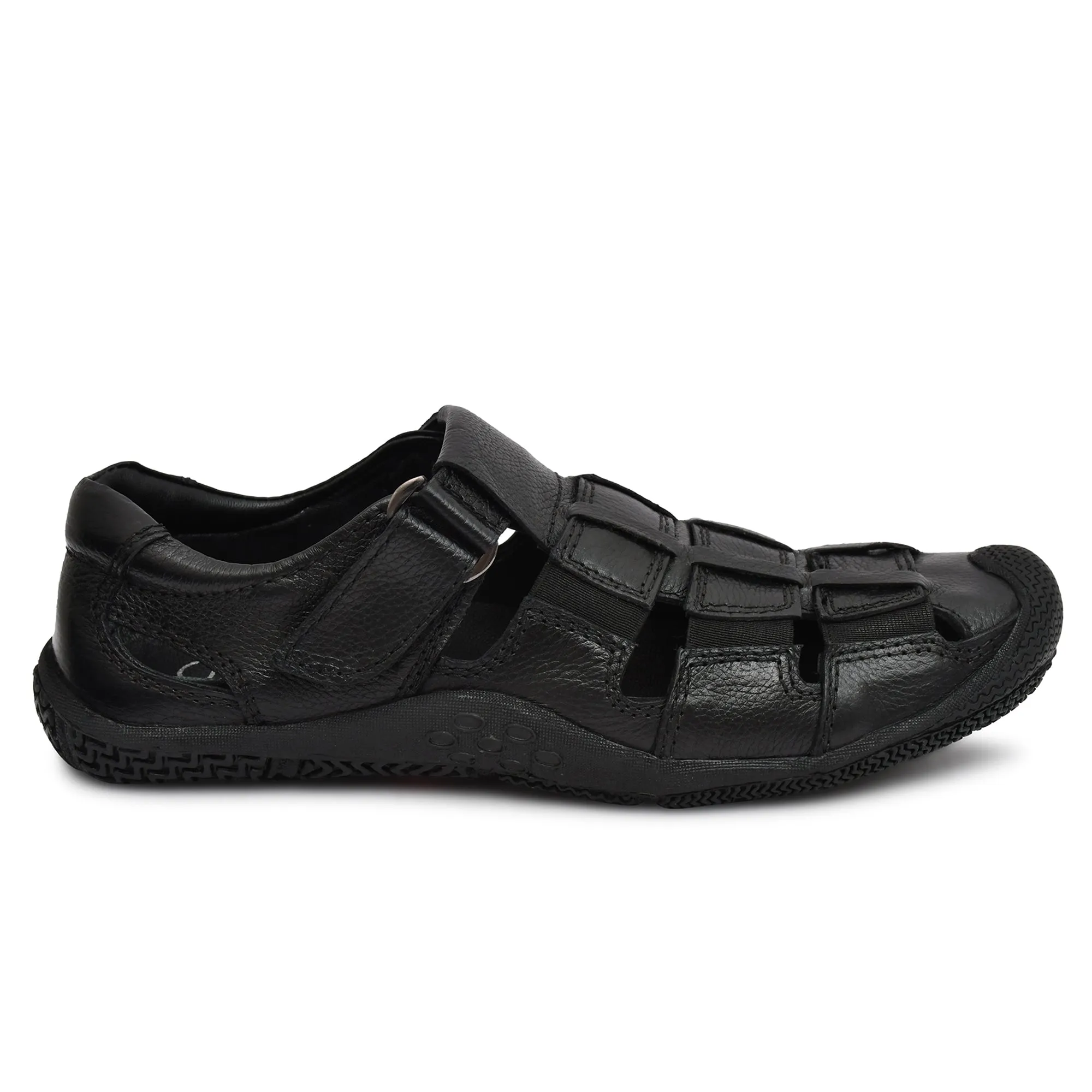 Comfortable and Stylish Black Leather Sandals by Country Maddox