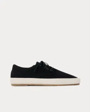 Cotton Canvas Laced Black Low Top Sneakers