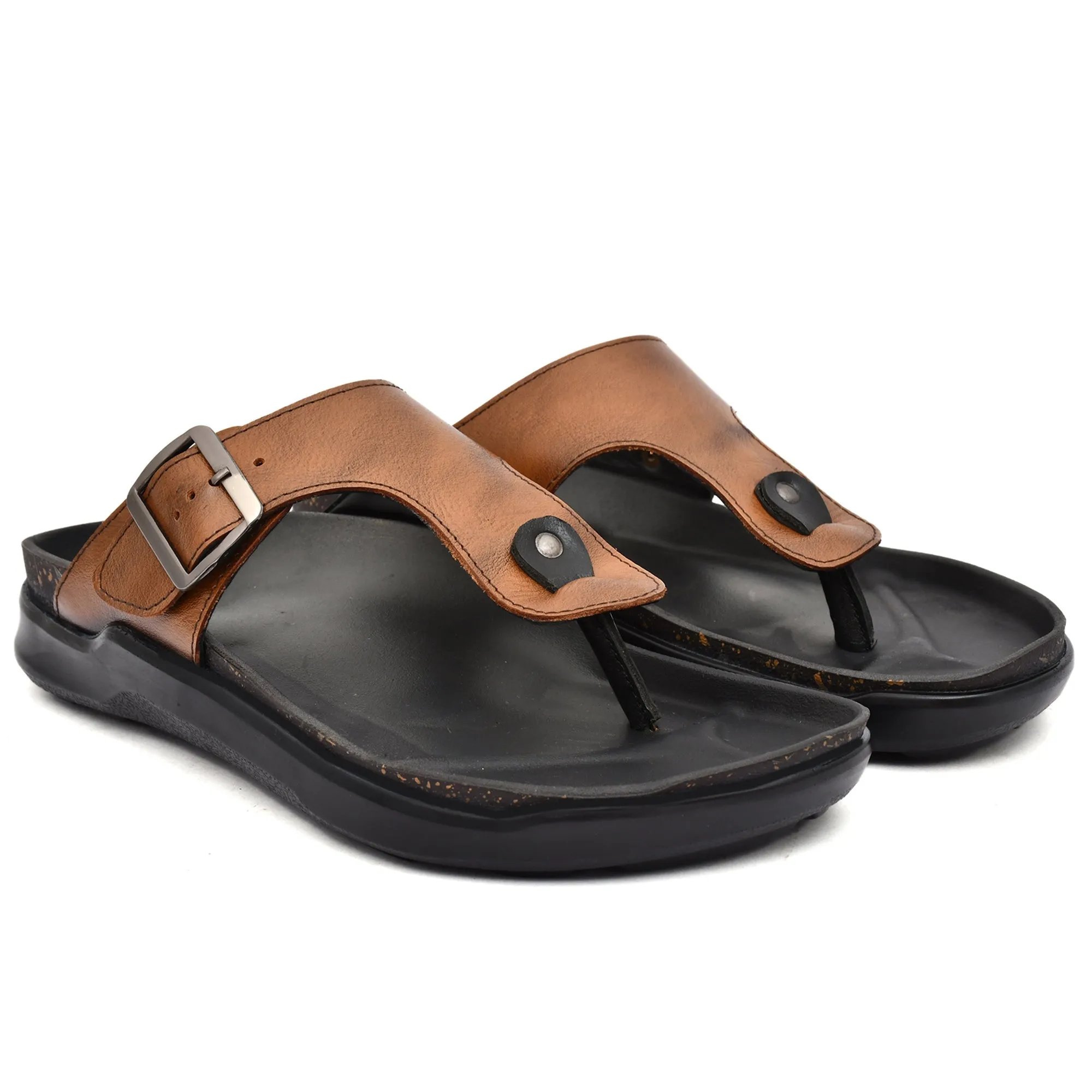 Country Maddox Tan Comfortable and Stylish Leather Slippers