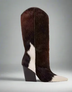 Cowboy Cow Hide Fur Boots