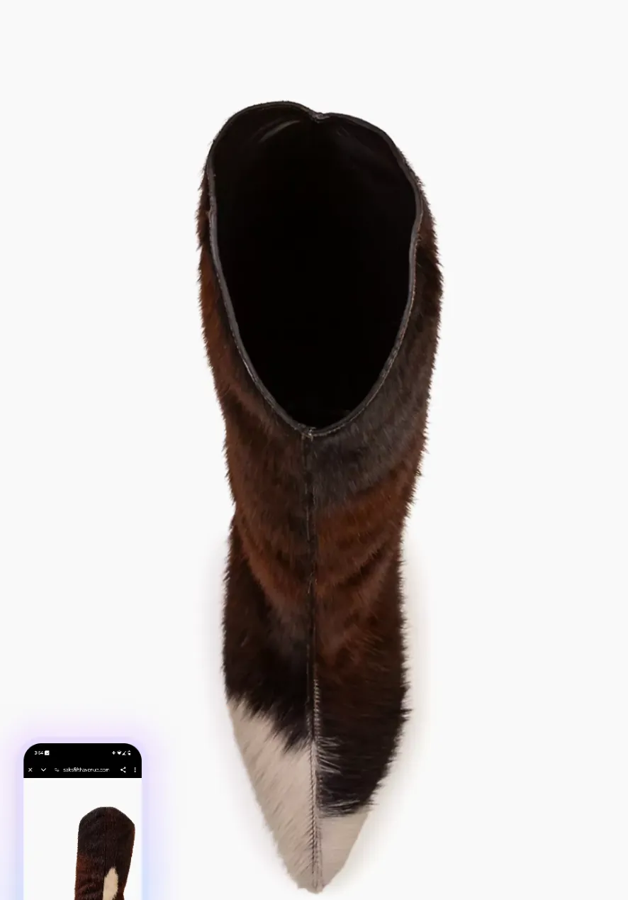 Cowboy Cow Hide Fur Boots