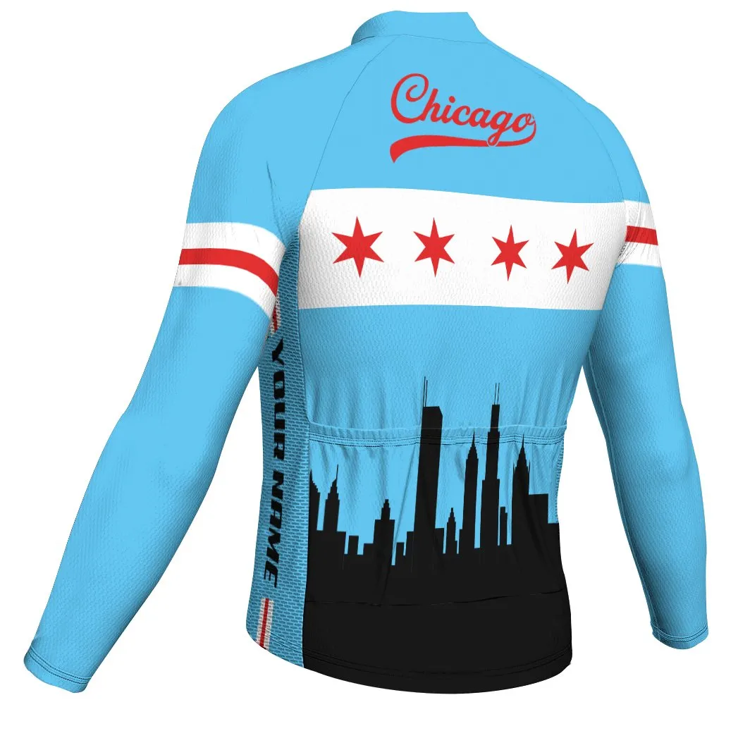 Customized Chicago Winter Thermal Fleece Long Sleeve For Men