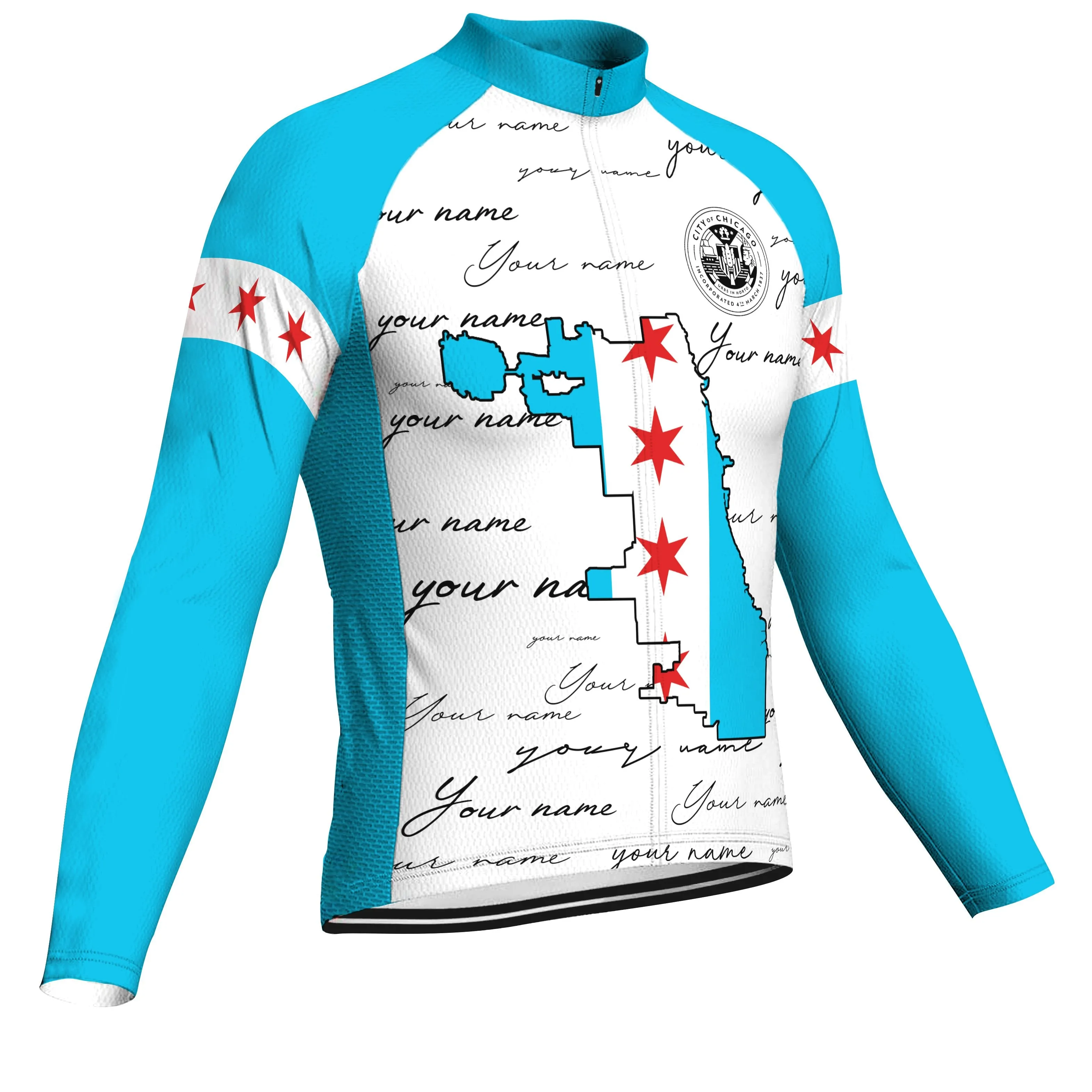 Customized Chicago Winter Thermal Fleece Long Sleeve For Men