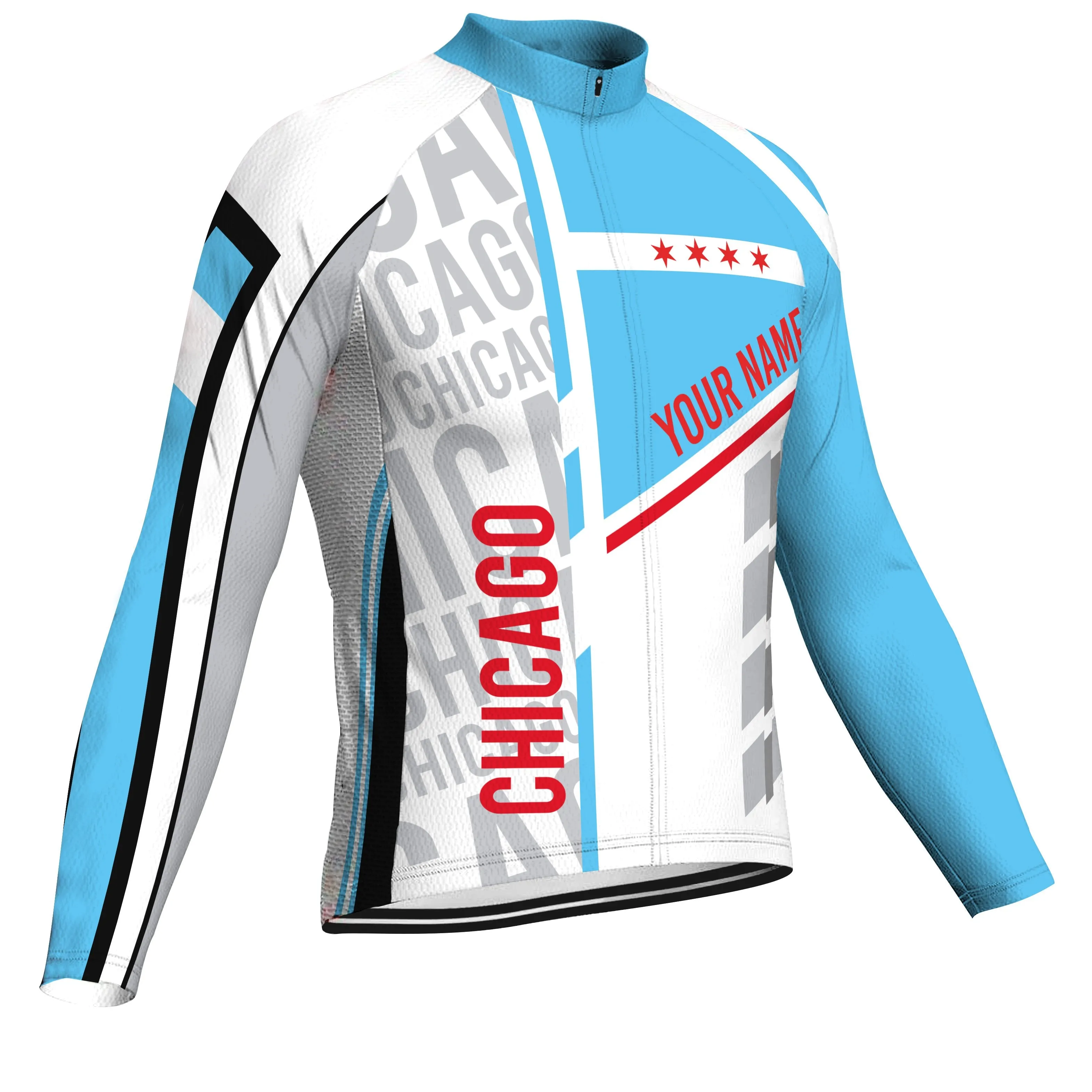 Customized Chicago Winter Thermal Fleece Long Sleeve For Men