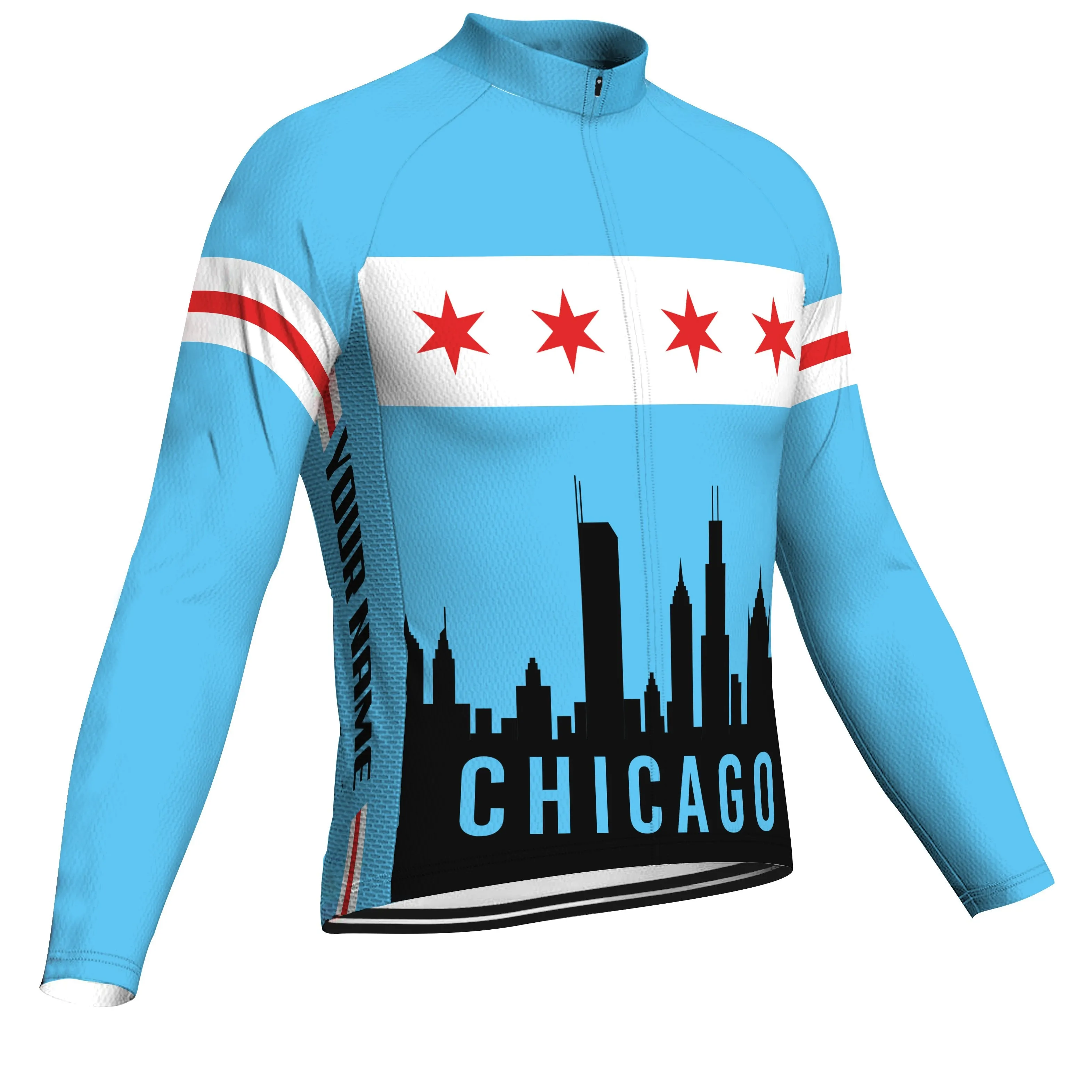 Customized Chicago Winter Thermal Fleece Long Sleeve For Men