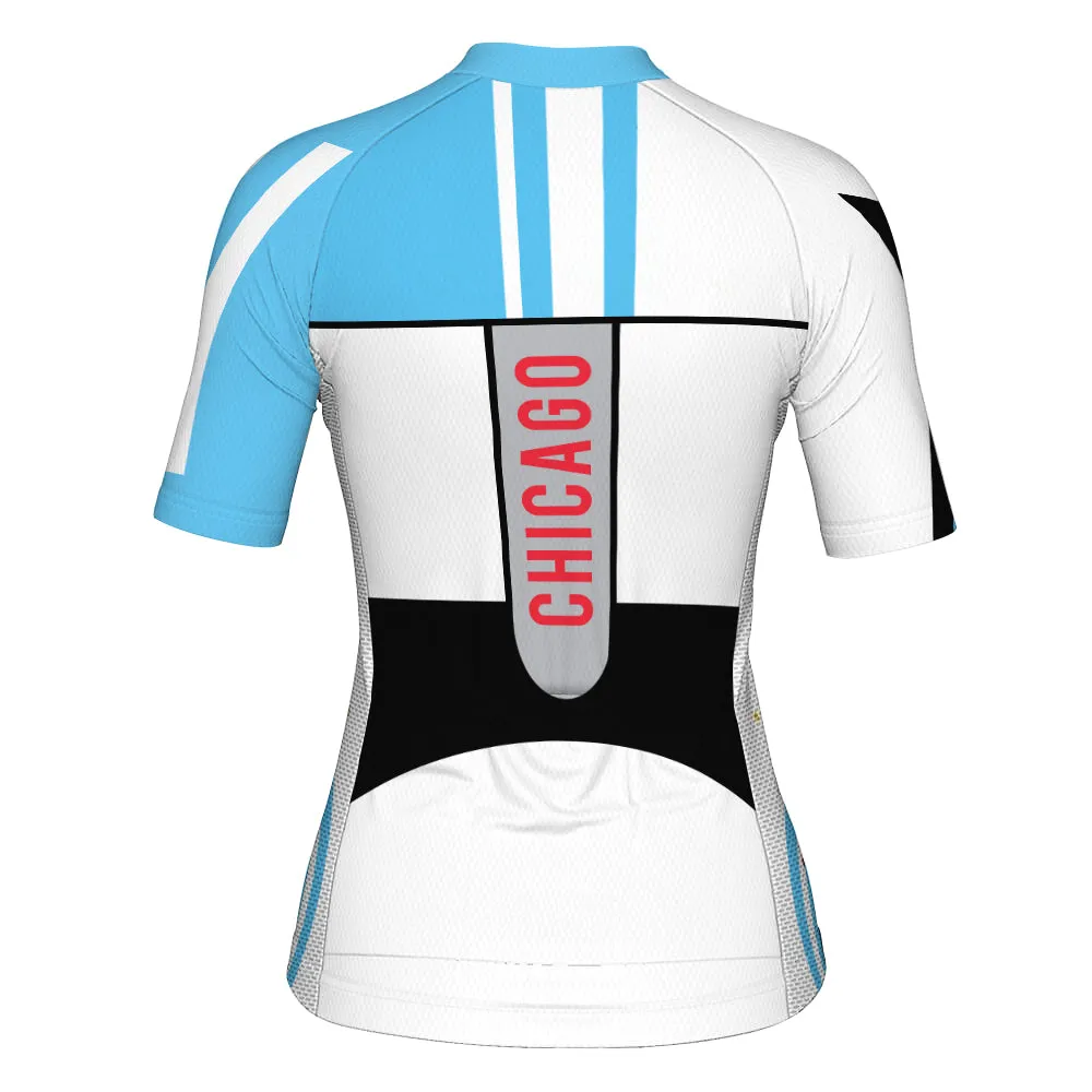 Customized Image Chicago Short Sleeve Cycling Jersey for Women