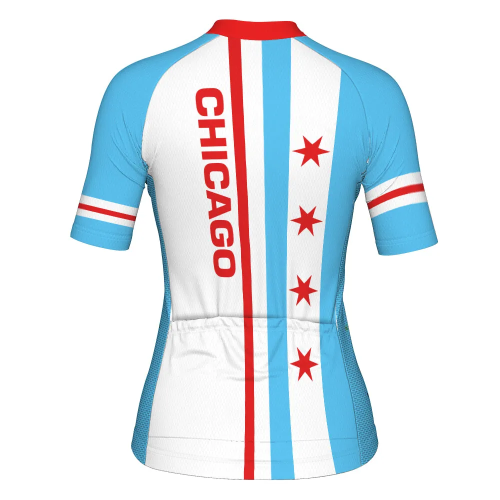 Customized Image Chicago Short Sleeve Cycling Jersey for Women