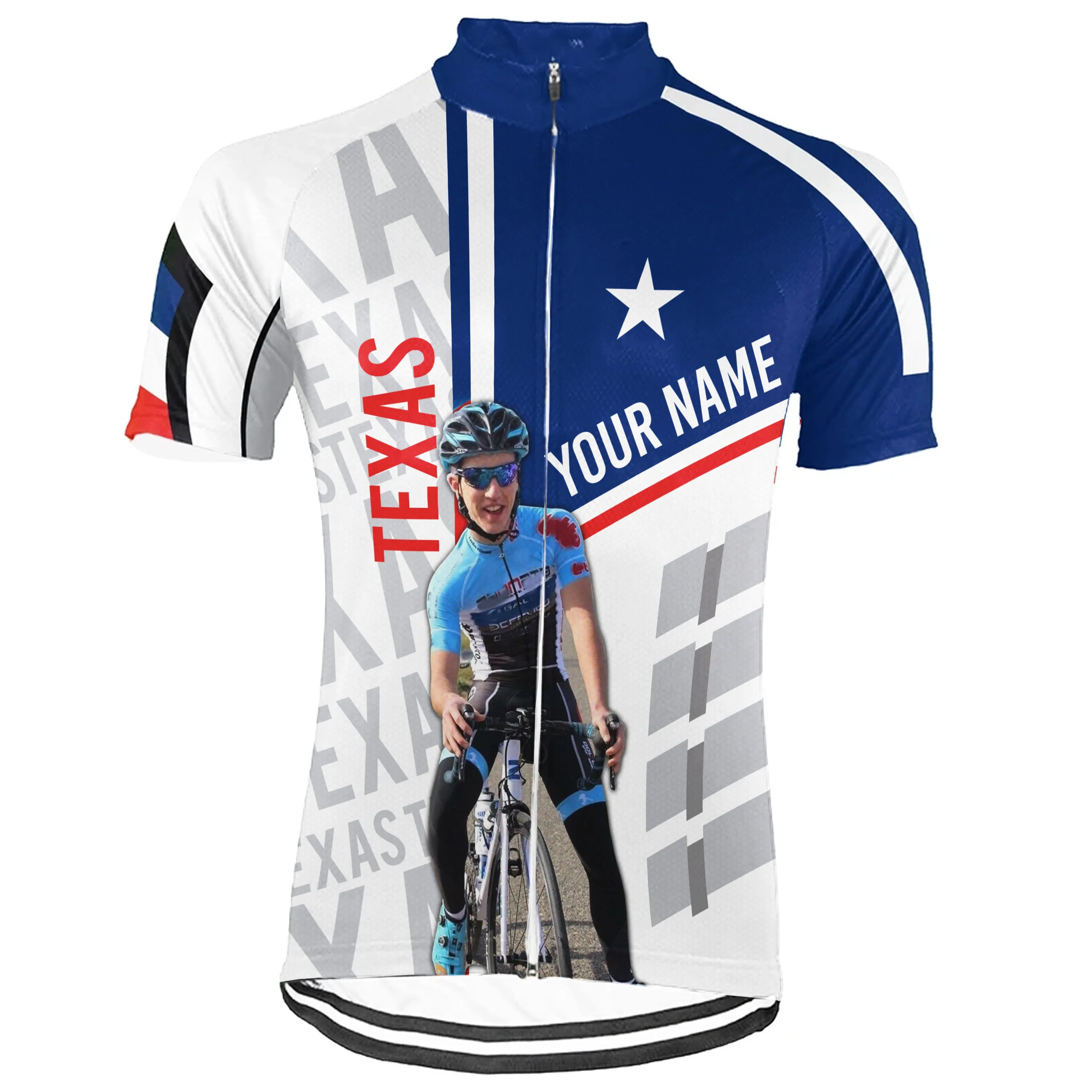 Customized Image Texas Short Sleeve Cycling Jersey for Men