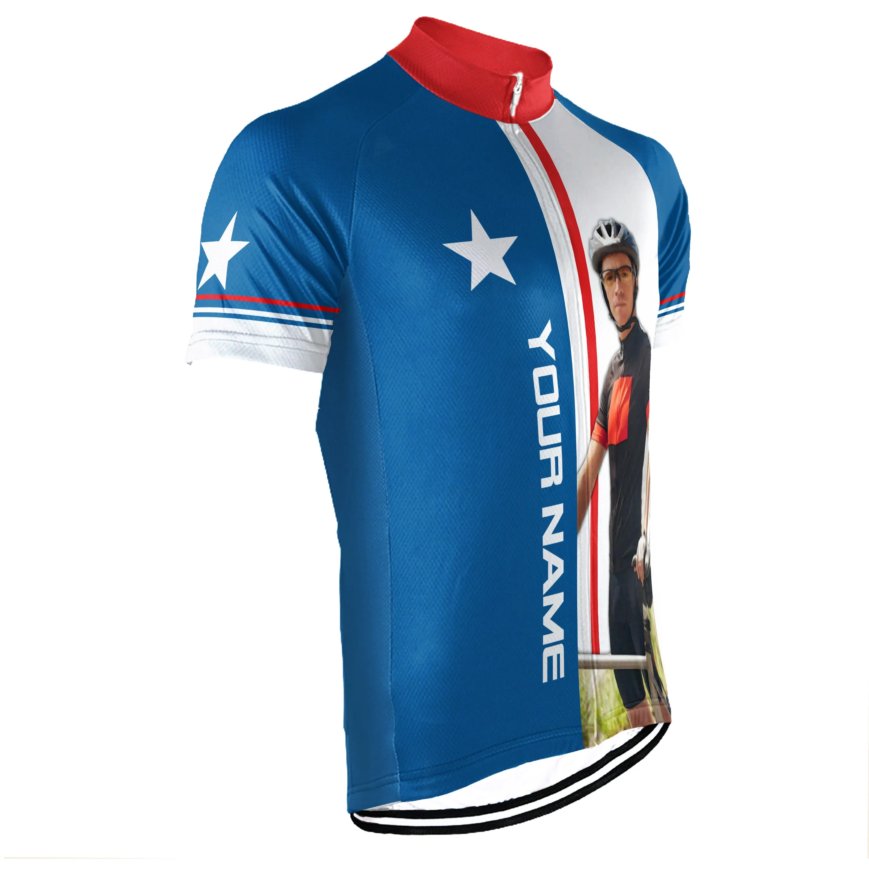 Customized Image Texas Short Sleeve Cycling Jersey for Men