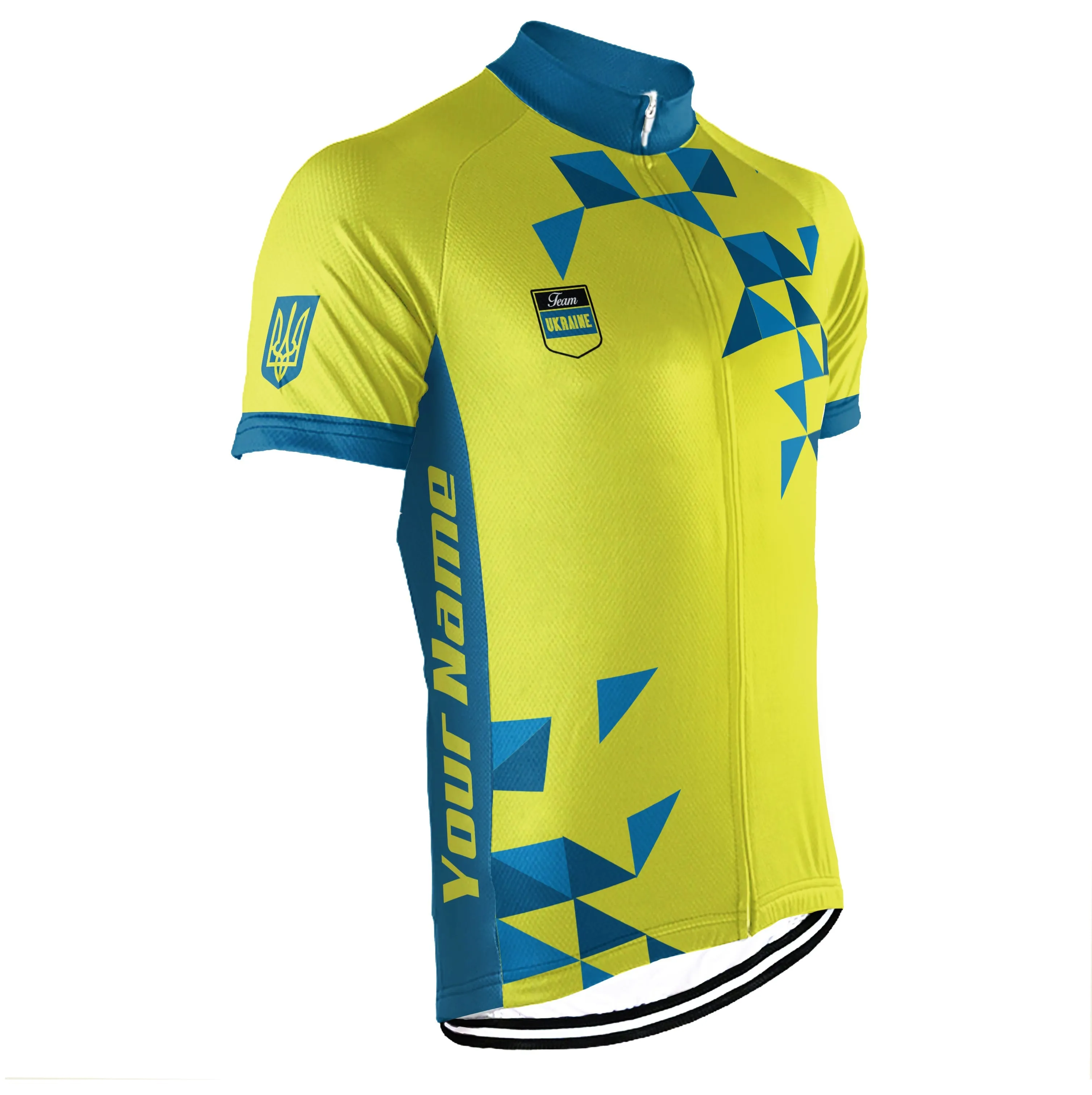Customized Ukraine Winter Thermal Fleece Short Sleeve Cycling Jersey for Men