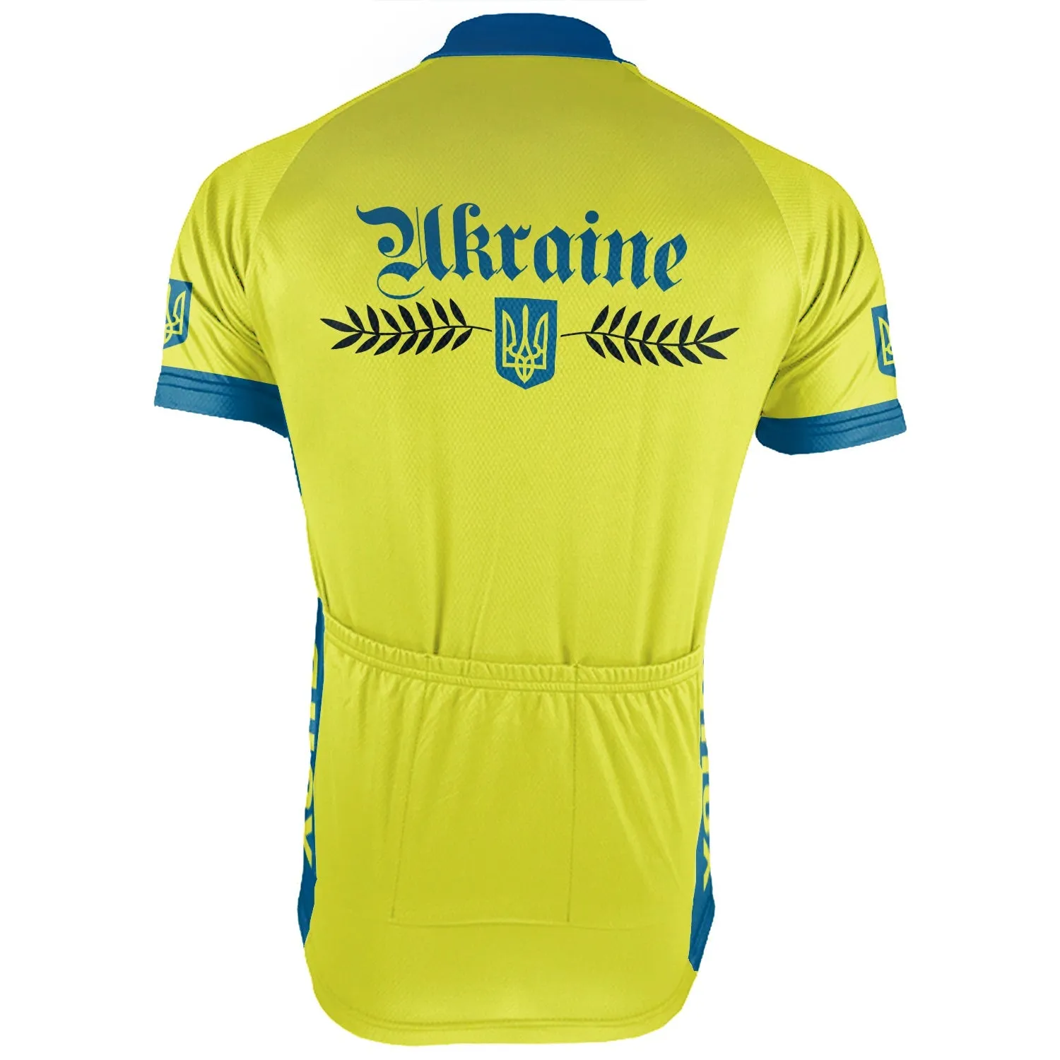 Customized Ukraine Winter Thermal Fleece Short Sleeve Cycling Jersey for Men