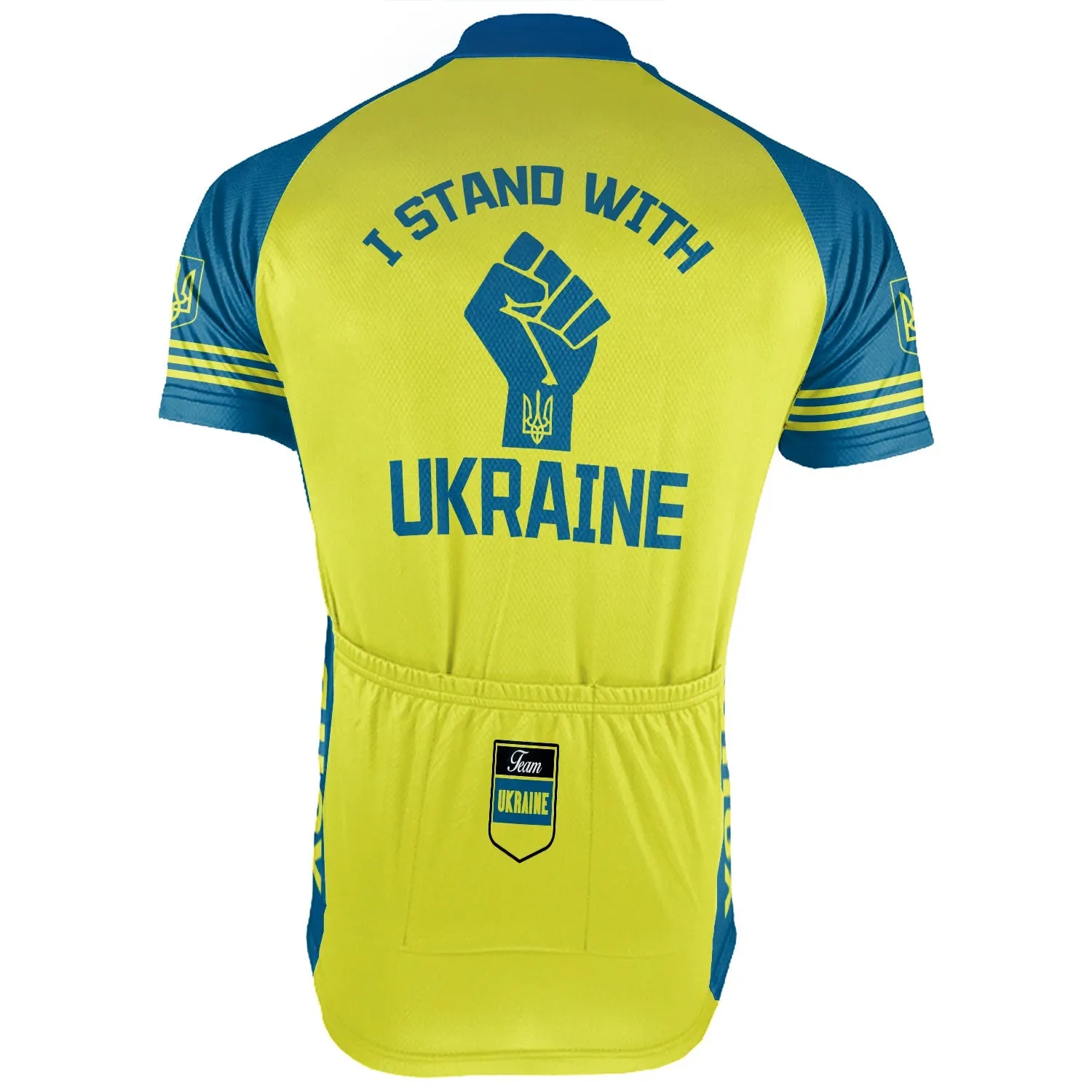 Customized Ukraine Winter Thermal Fleece Short Sleeve Cycling Jersey for Men