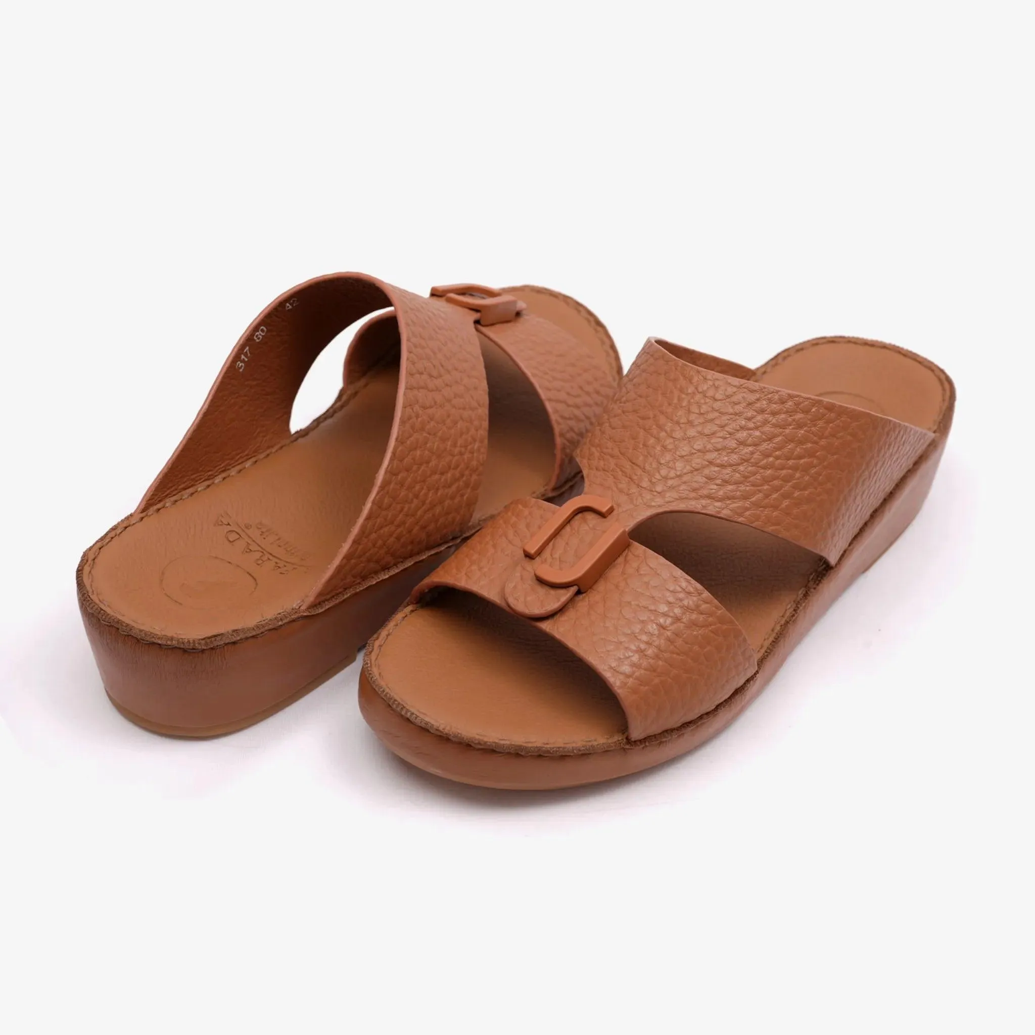 DAVINCI TIMELESS UNLINED HAMMERED CLASSIC ARABIC SANDALS CUOIO