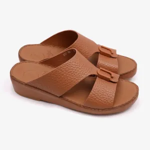DAVINCI TIMELESS UNLINED HAMMERED CLASSIC ARABIC SANDALS CUOIO