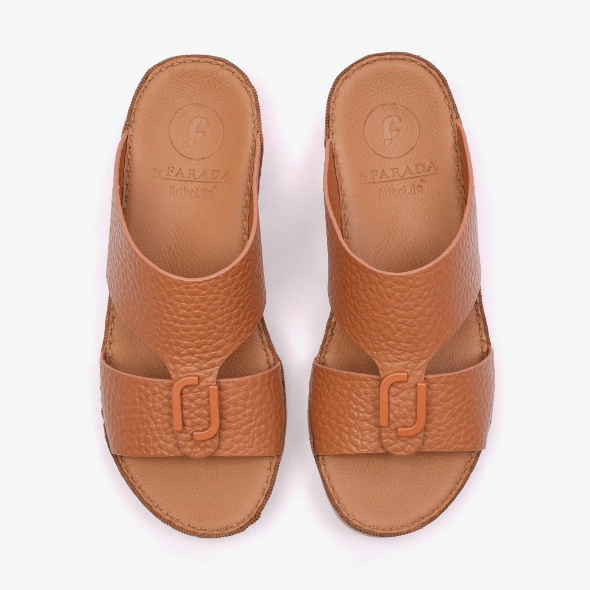DAVINCI TIMELESS UNLINED HAMMERED CLASSIC ARABIC SANDALS CUOIO