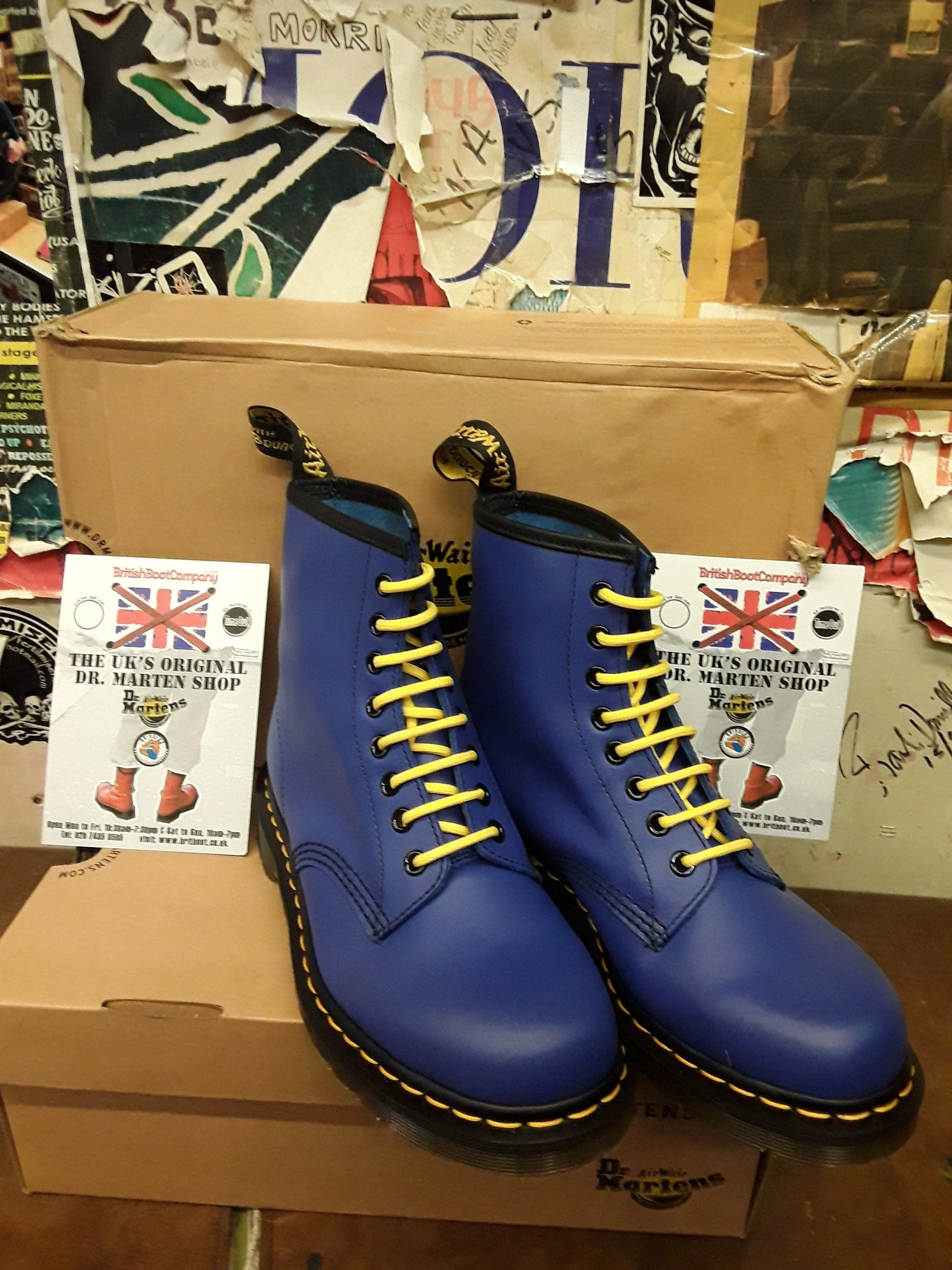 Dr Martens 1460 Wild Blue Softy, 8 Hole Ankle Boots, Womens Leather Boots / Various Sizes