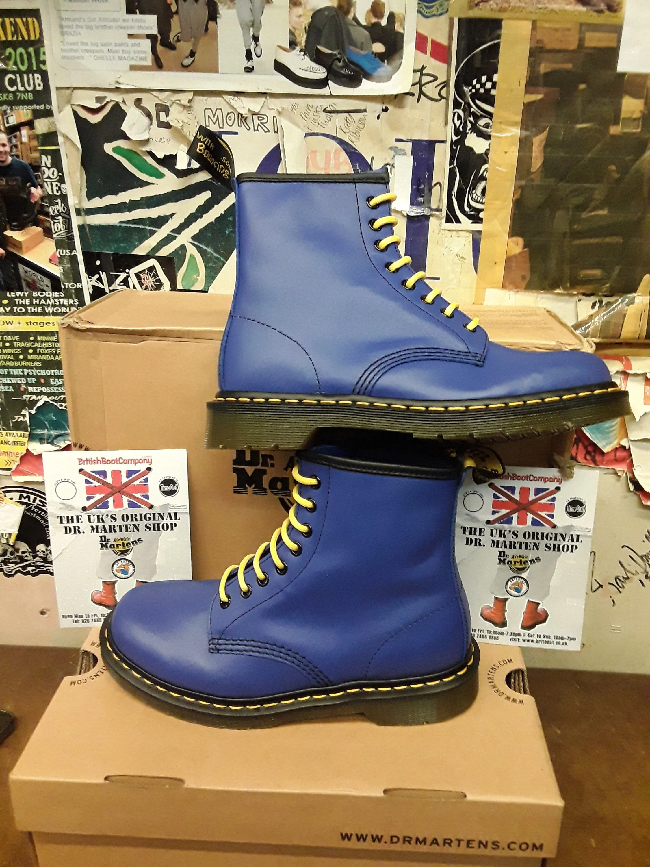 Dr Martens 1460 Wild Blue Softy, 8 Hole Ankle Boots, Womens Leather Boots / Various Sizes