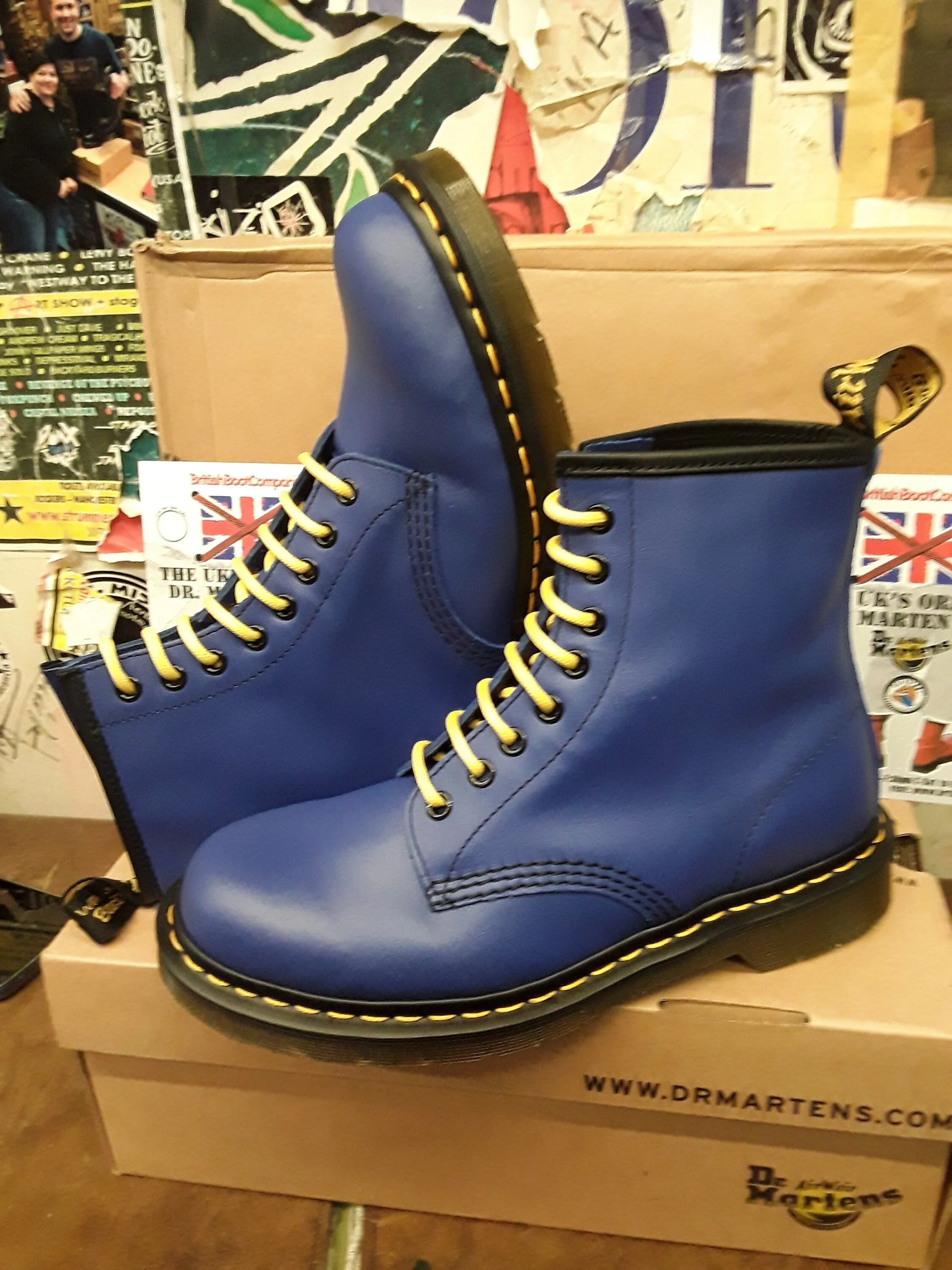 Dr Martens 1460 Wild Blue Softy, 8 Hole Ankle Boots, Womens Leather Boots / Various Sizes