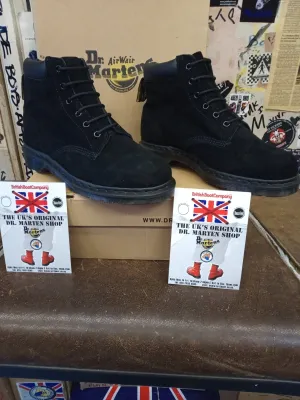 Dr Martens Nubuck Boots, Size UK9, Men's Black Boots, Leather Shoes, Winter Boots / 939