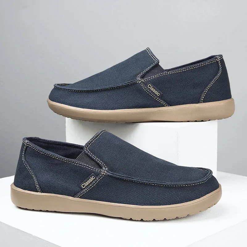 Fashion Men's Canvas Breathable Walking Driving Flats Casual Shoes
